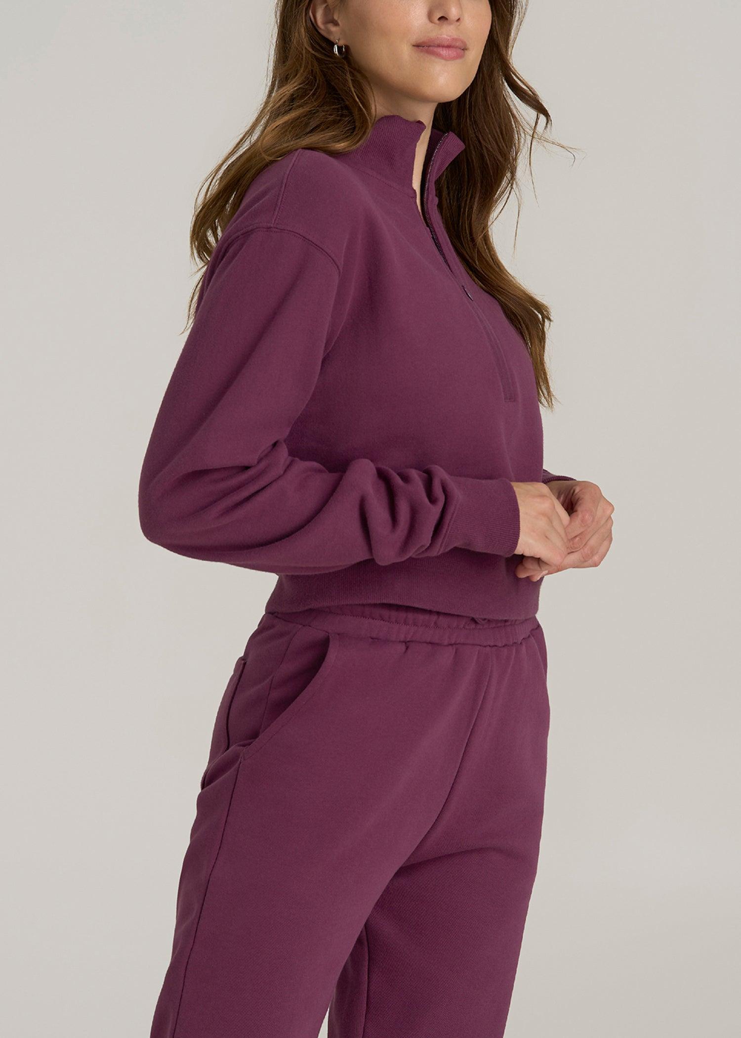 Wearever 2.0 Fleece Half-Zip Cropped Sweatshirt for Tall Women in Purple Gumdrop Product Image