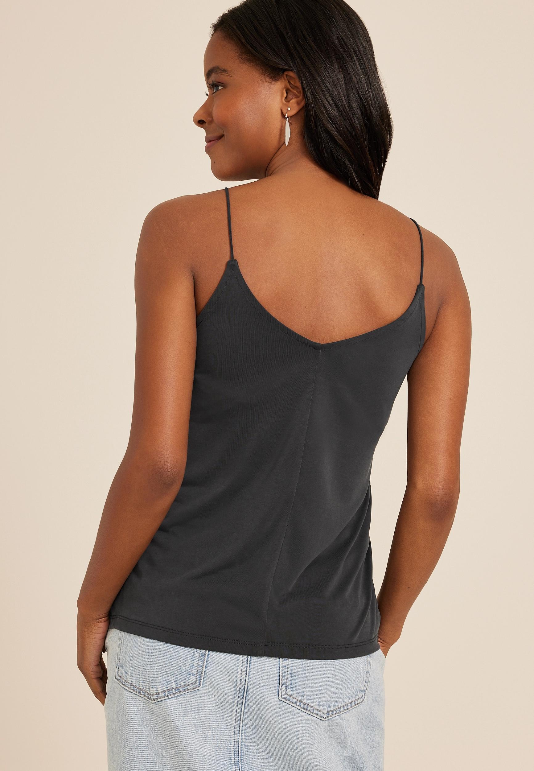 Sandwash Lace Trim V Neck Swing Cami Product Image