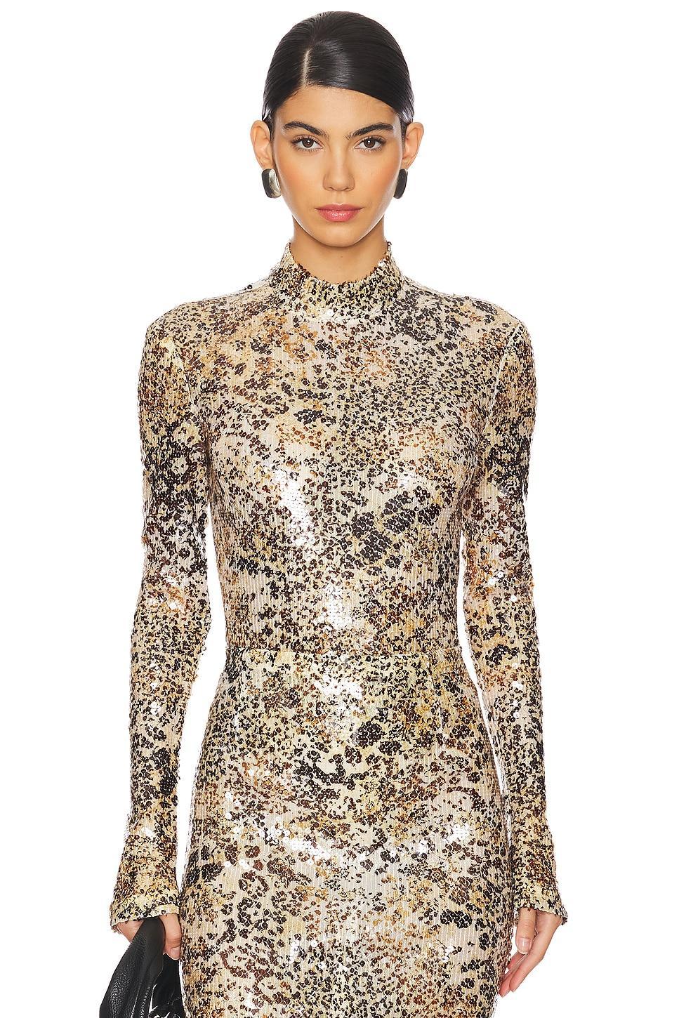 Sequin Mock Neck Bodysuit Lapointe Product Image