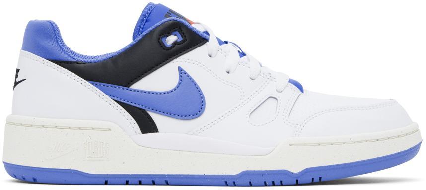 NIKE White & Blue Full Force Low Sneakers In White/polar-black-sa Product Image