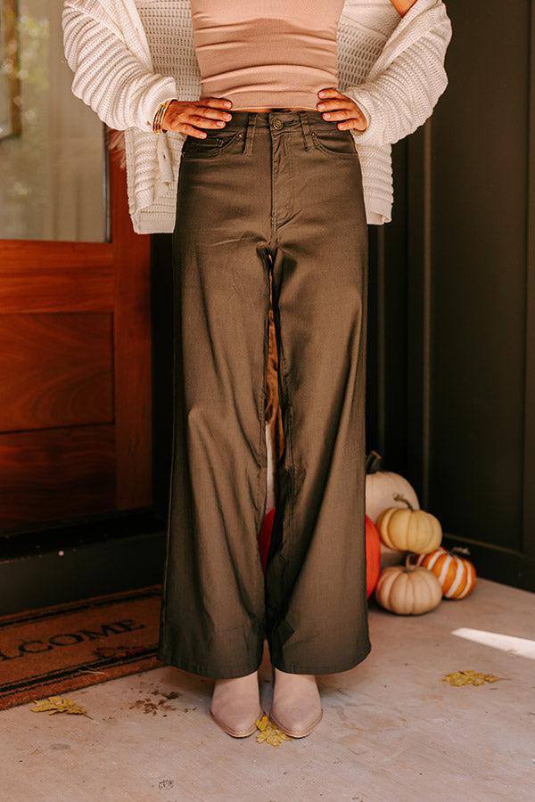 The Phoebe High Waist Wide Leg Pants in Deep Forest Product Image