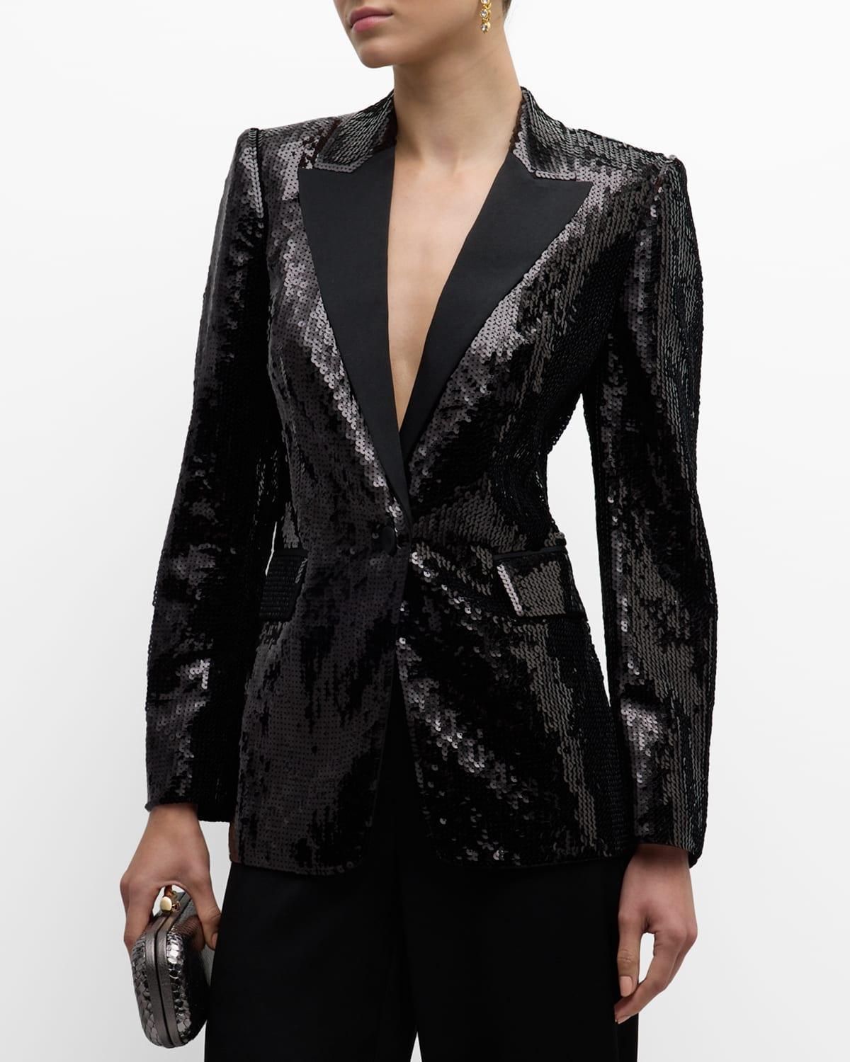 Womens Shawn Sequined Single-Breasted Jacket Product Image