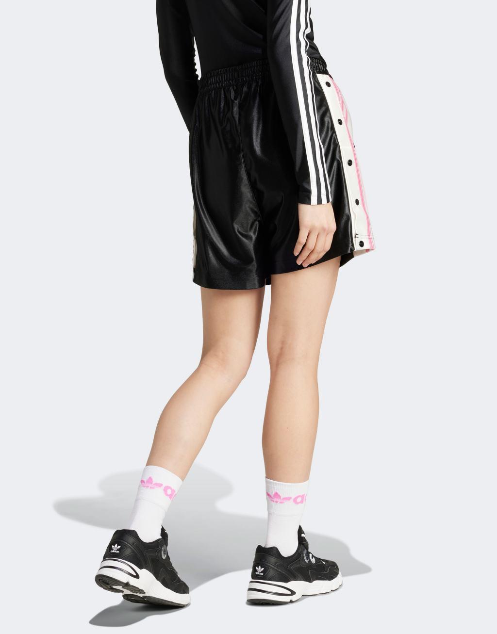 adidas Originals adibreak shorts in black and pink detail Product Image