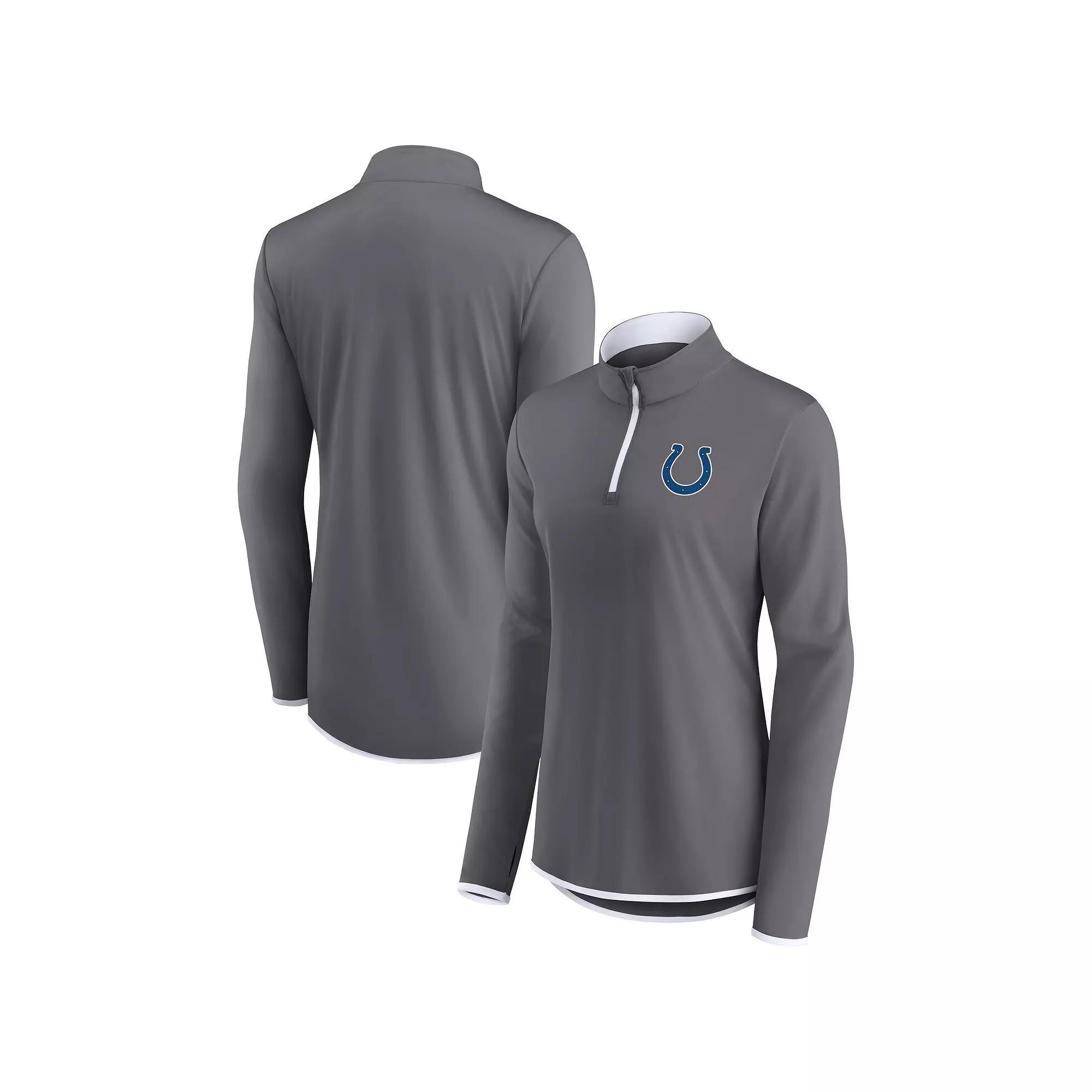 Women's Fanatics Branded Gray Dallas Cowboys Corner Long Sleeve 1/4 Zip Top,  Product Image