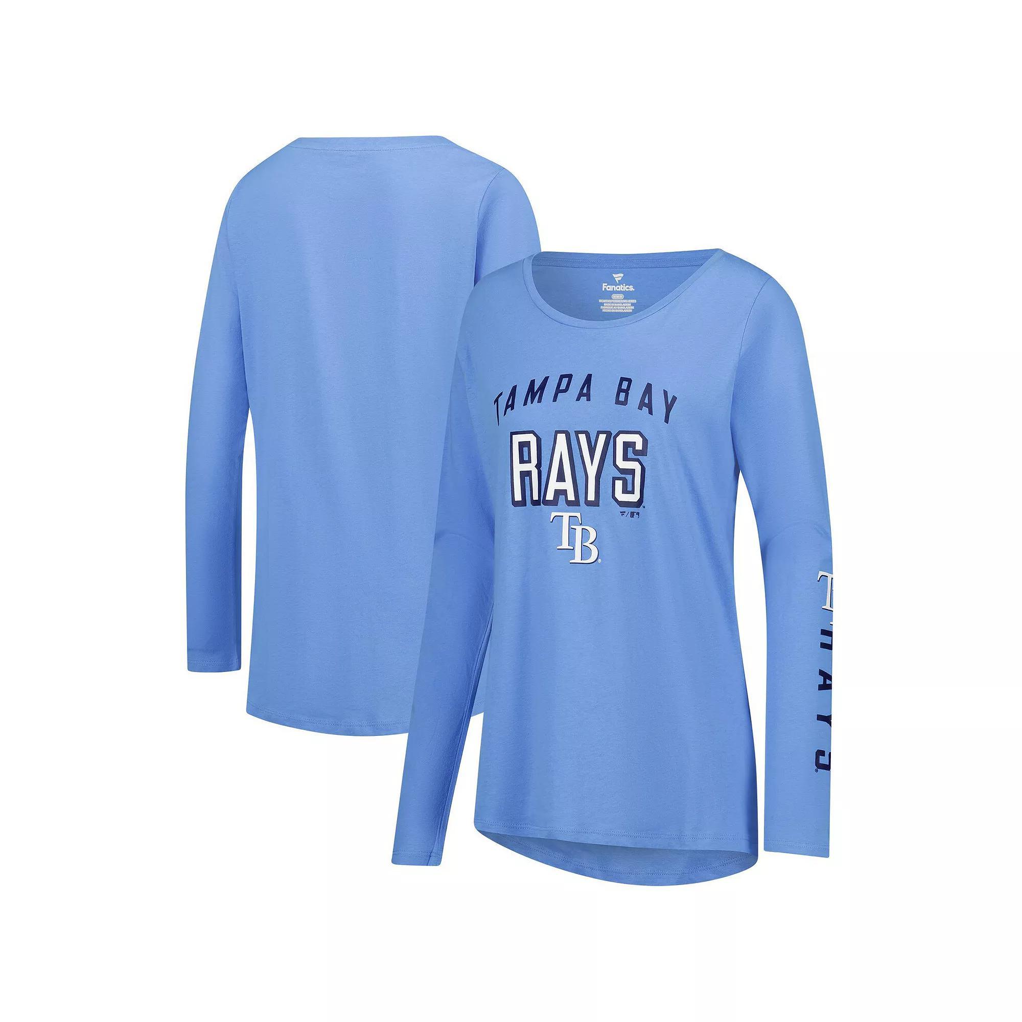 Women's Fanatics  Light Blue Tampa Bay Rays Team Long Sleeve T-Shirt, Size: Medium Product Image