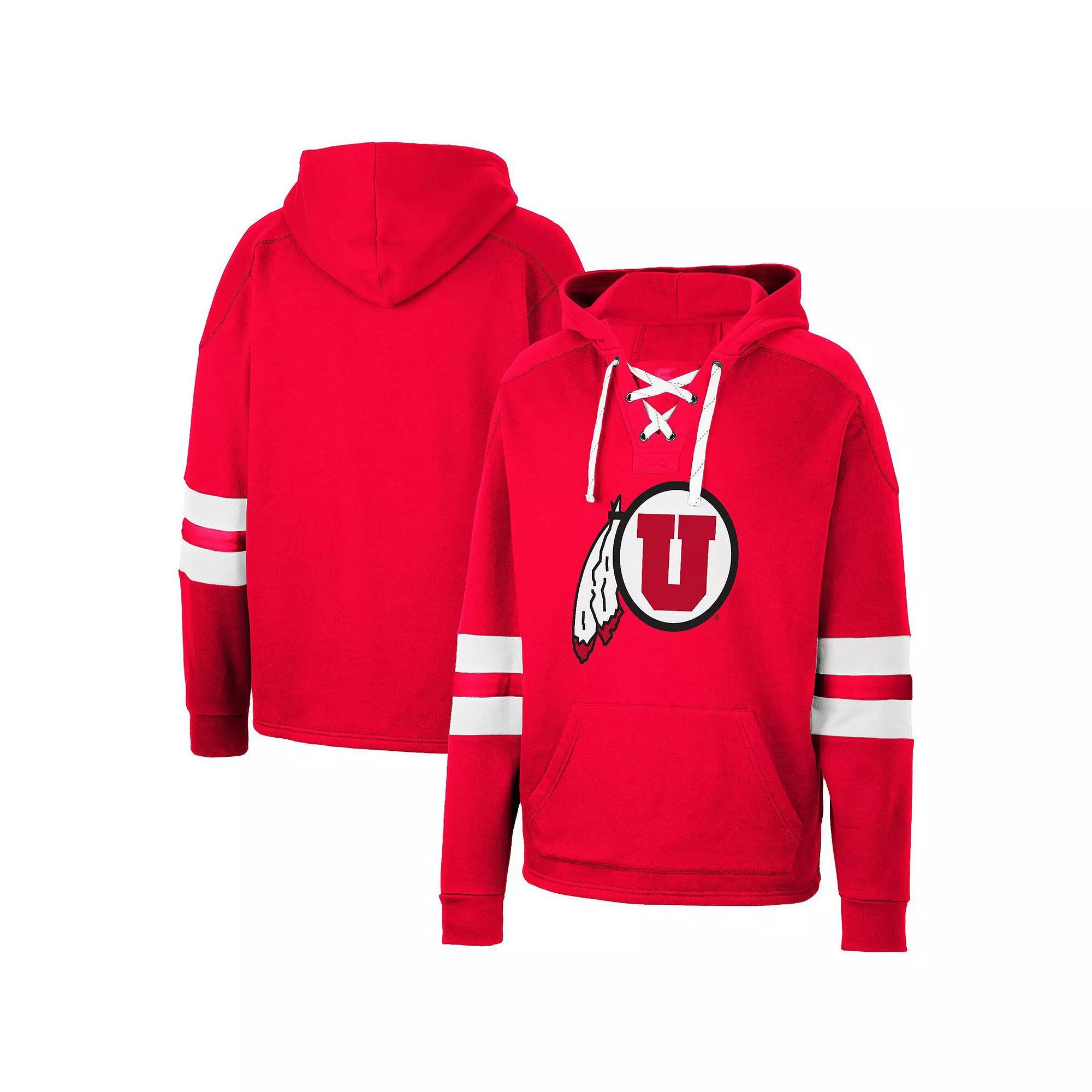 Men's Colosseum Red Utah Utes Lace-Up 4.0 Pullover Hoodie,  Product Image