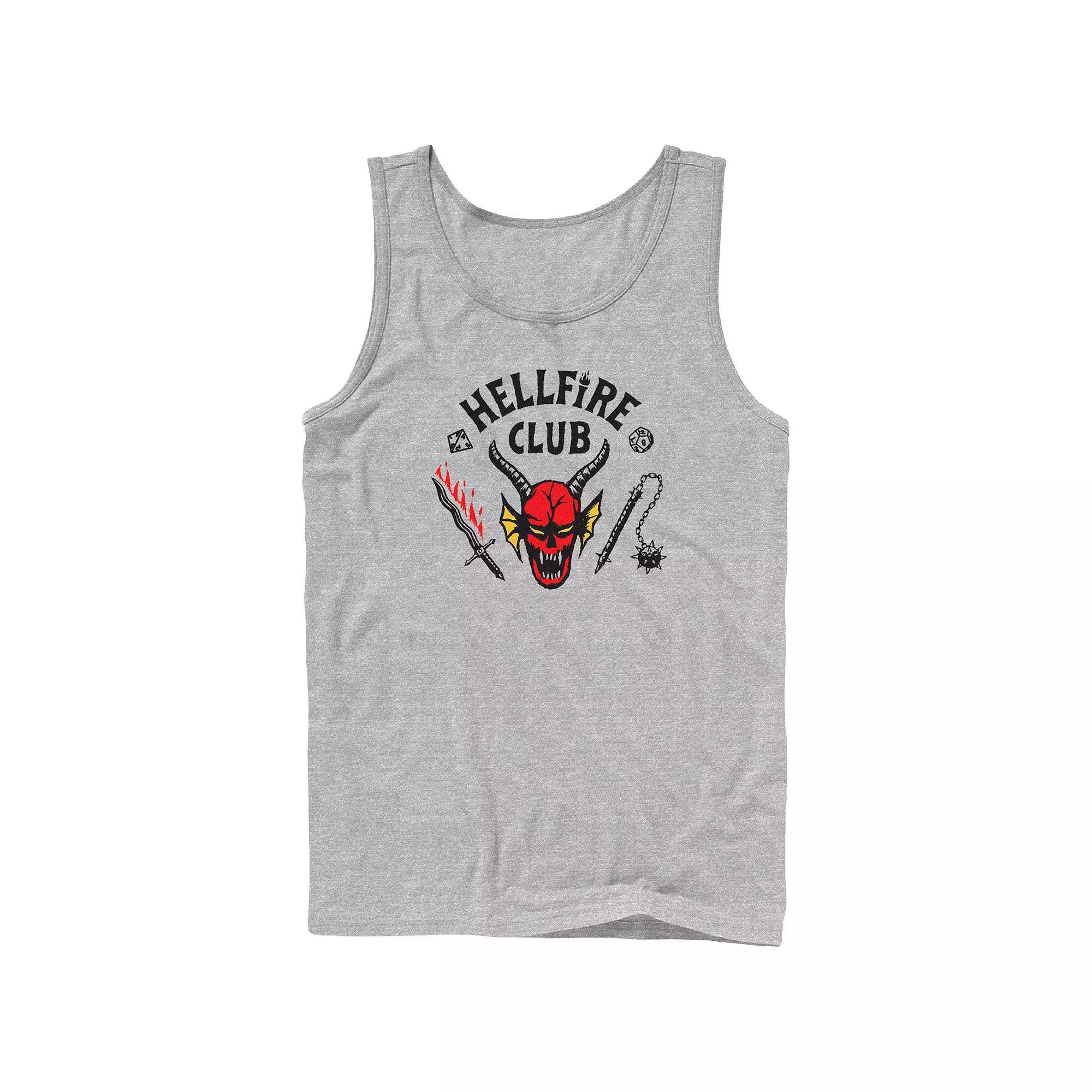 Men's Netflix Stranger Things Hellfire Club Logo Graphic Tank Top, Size: Small, Grey Product Image