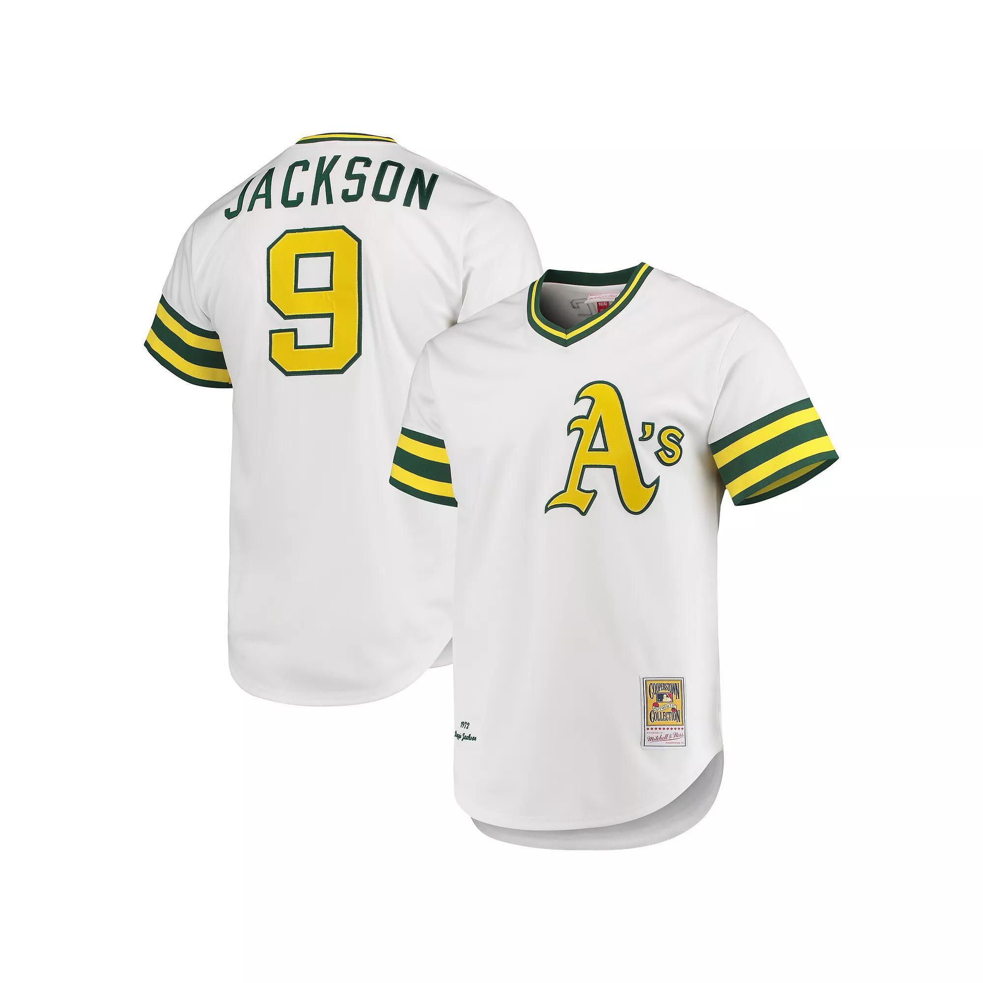 Men's Mitchell & Ness Reggie Jackson White Oakland Athletics 1972 Cooperstown Collection Authentic Jersey,  Product Image