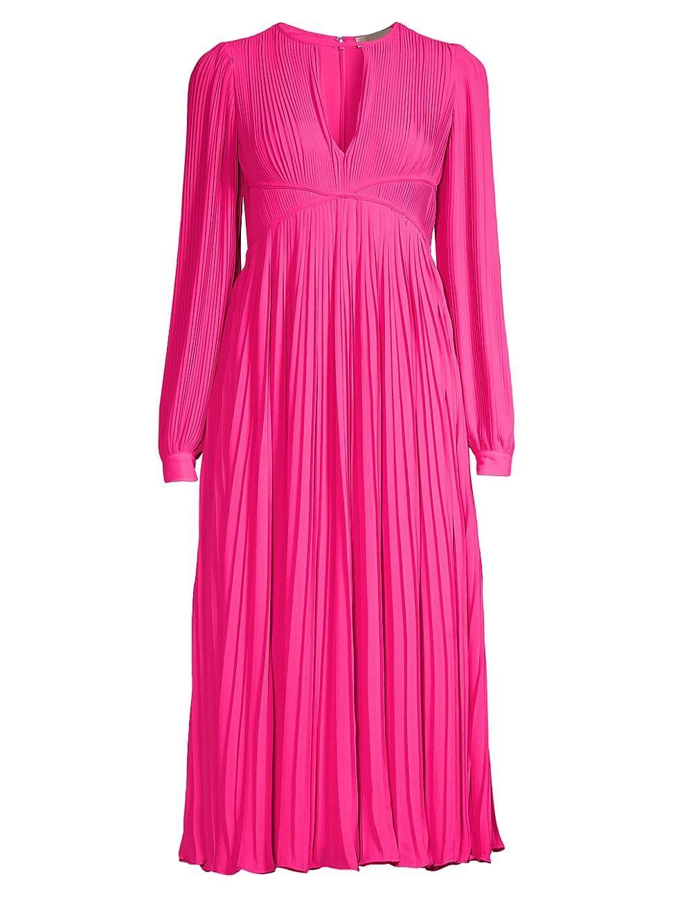 Pleated Georgette Midi Dress Product Image