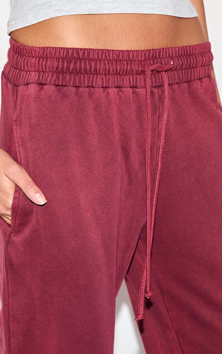  Burgundy Wash Wide Legged Sweatpants Product Image