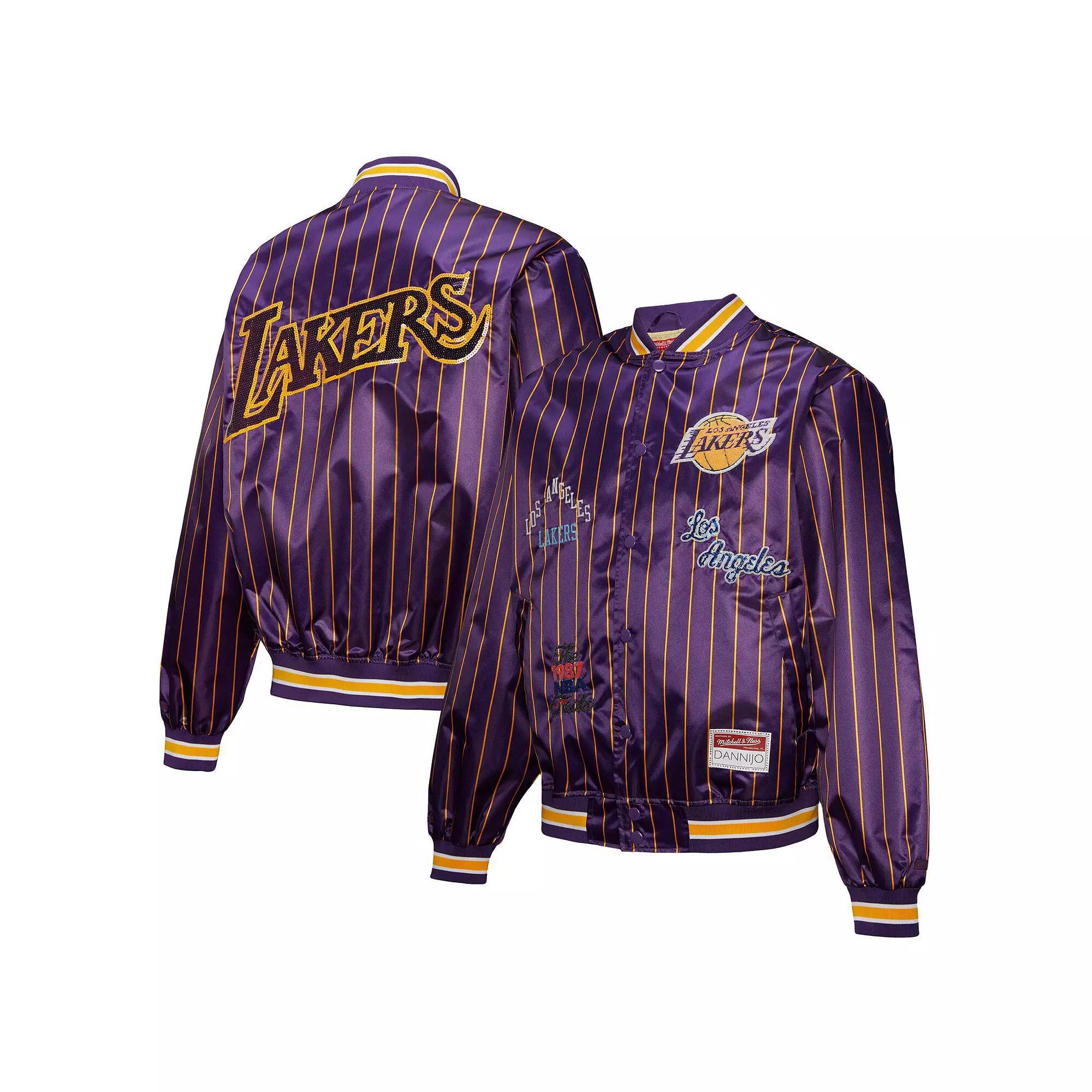 Women's Mitchell & Ness x DANNIJO Purple Los Angeles Lakers Satin Full-Snap Jacket,  Product Image