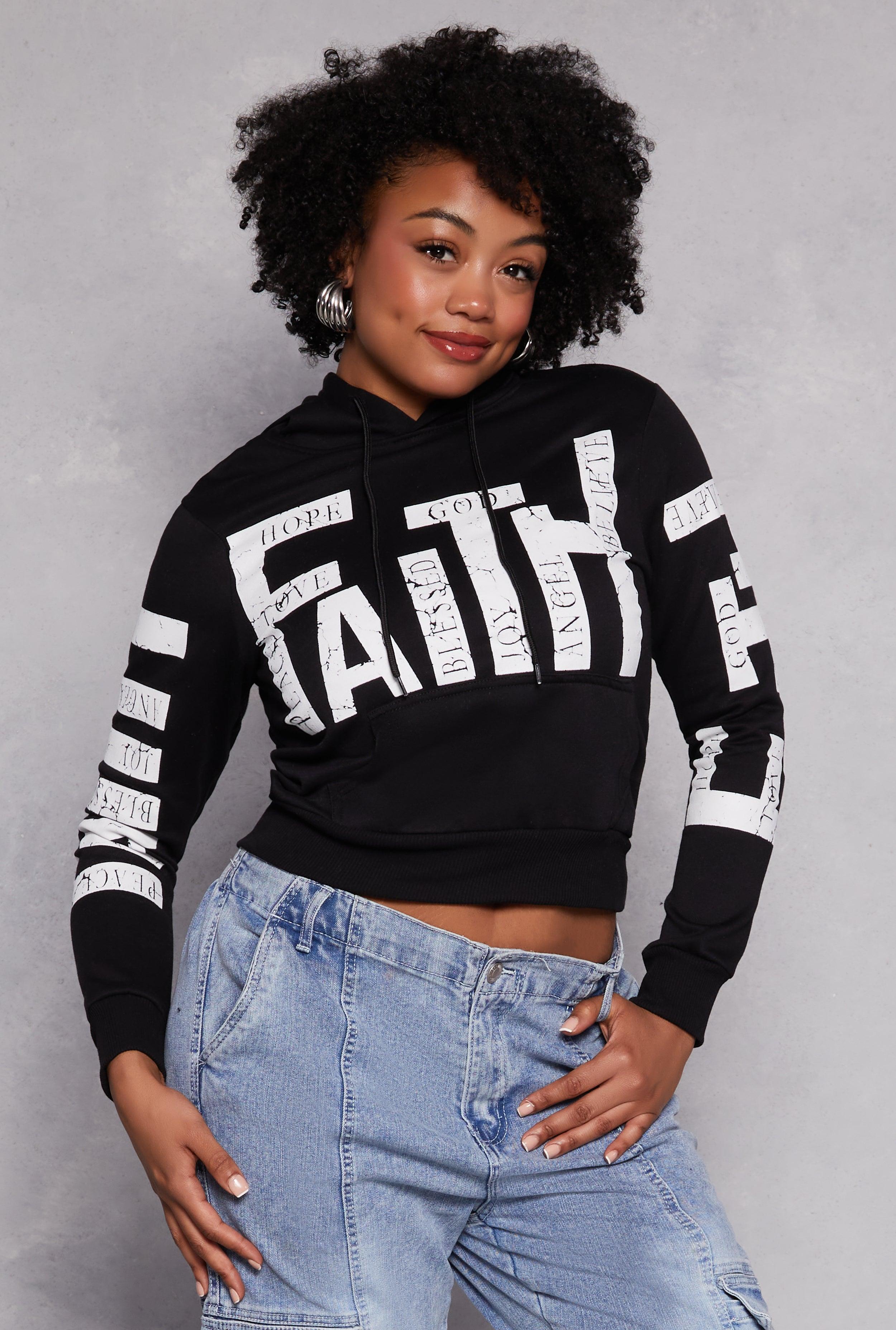 Womens Plus Size Faith Graphic Hooded Sweatshirt Product Image