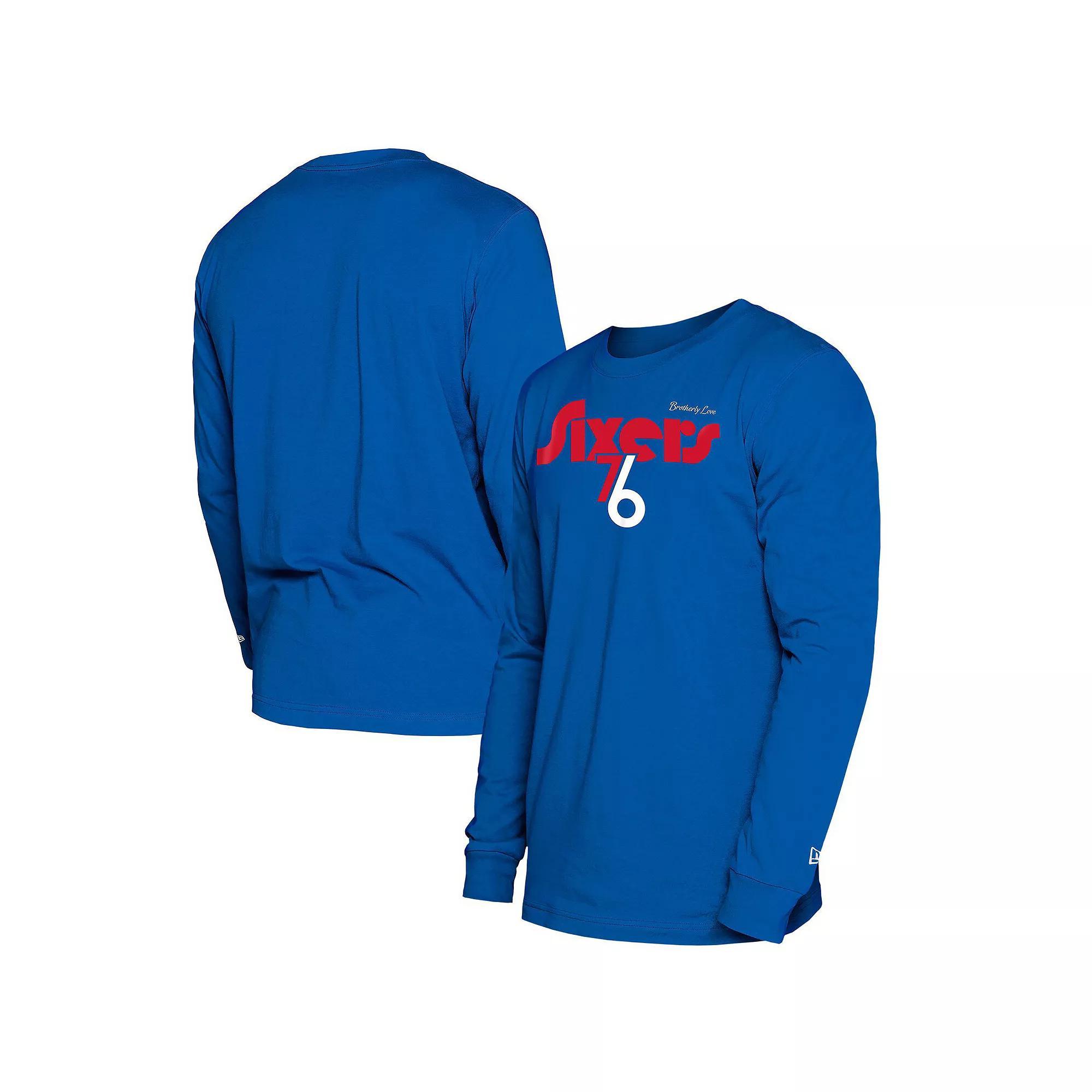 Men's New Era  Royal Philadelphia 76ers 2024/25 City Edition Long Sleeve T-Shirt, Size: 2XL, 76r Blue Product Image