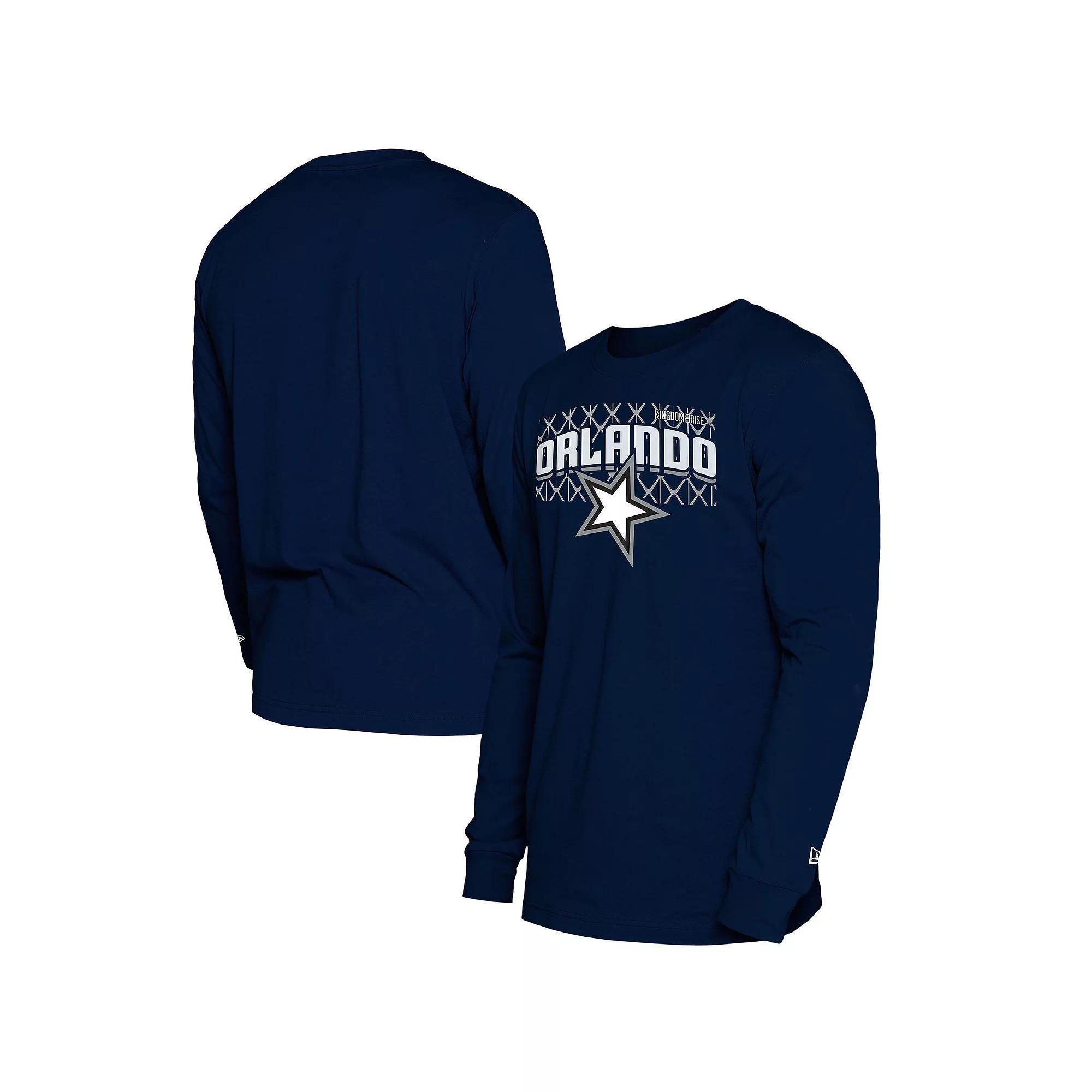 Men's New Era  Navy Orlando Magic 2024/25 City Edition Long Sleeve T-Shirt, Size: XL, Mag Blue Product Image
