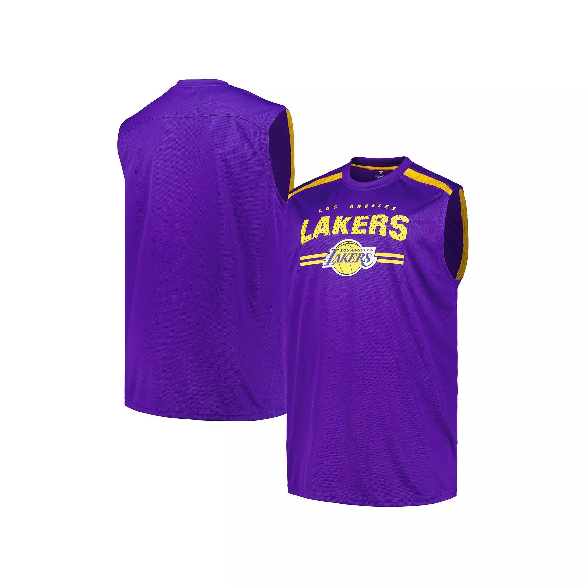 Men's Fanatics Purple Los Angeles Lakers Big & Tall Birdseye Muscle Tank Top,  Product Image