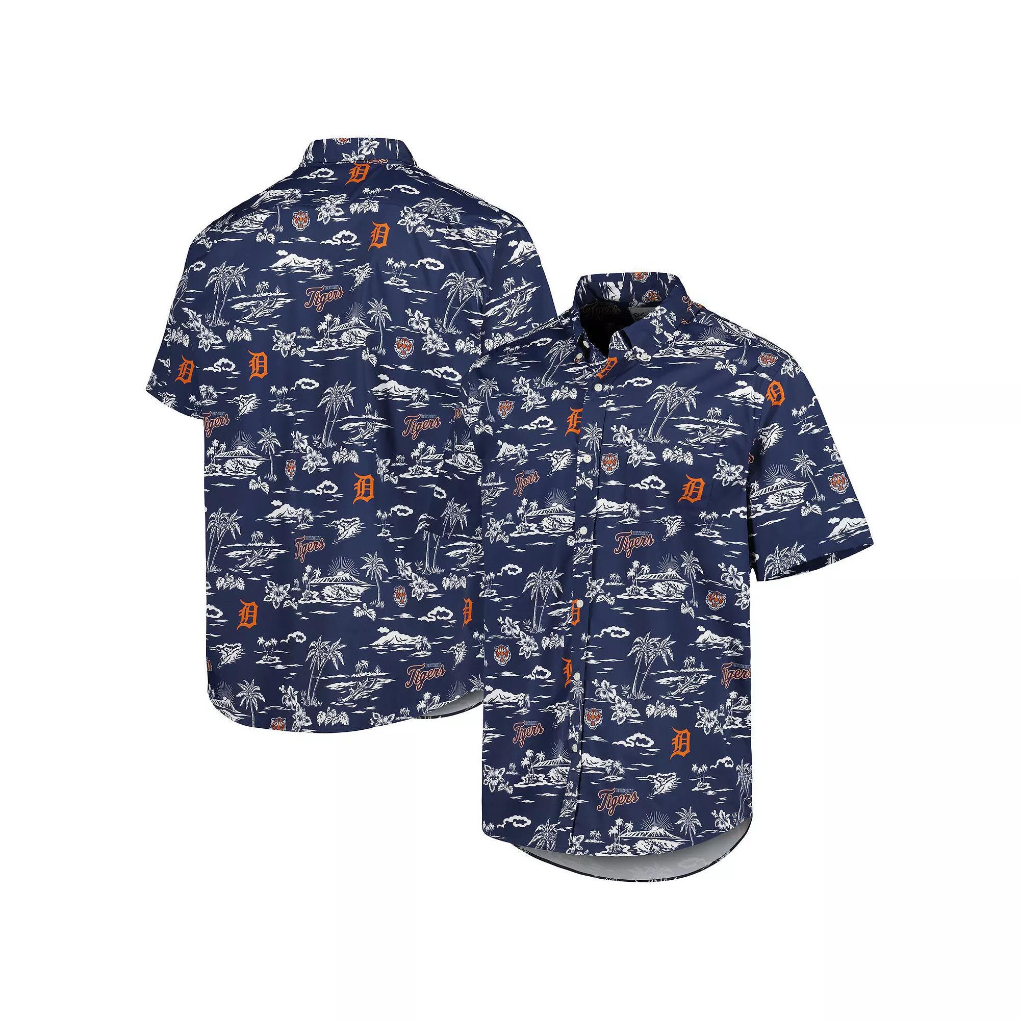 Men's Reyn Spooner Navy Detroit Tigers Kekai Performance Button-Up Shirt, Size: 2XL, Blue Product Image