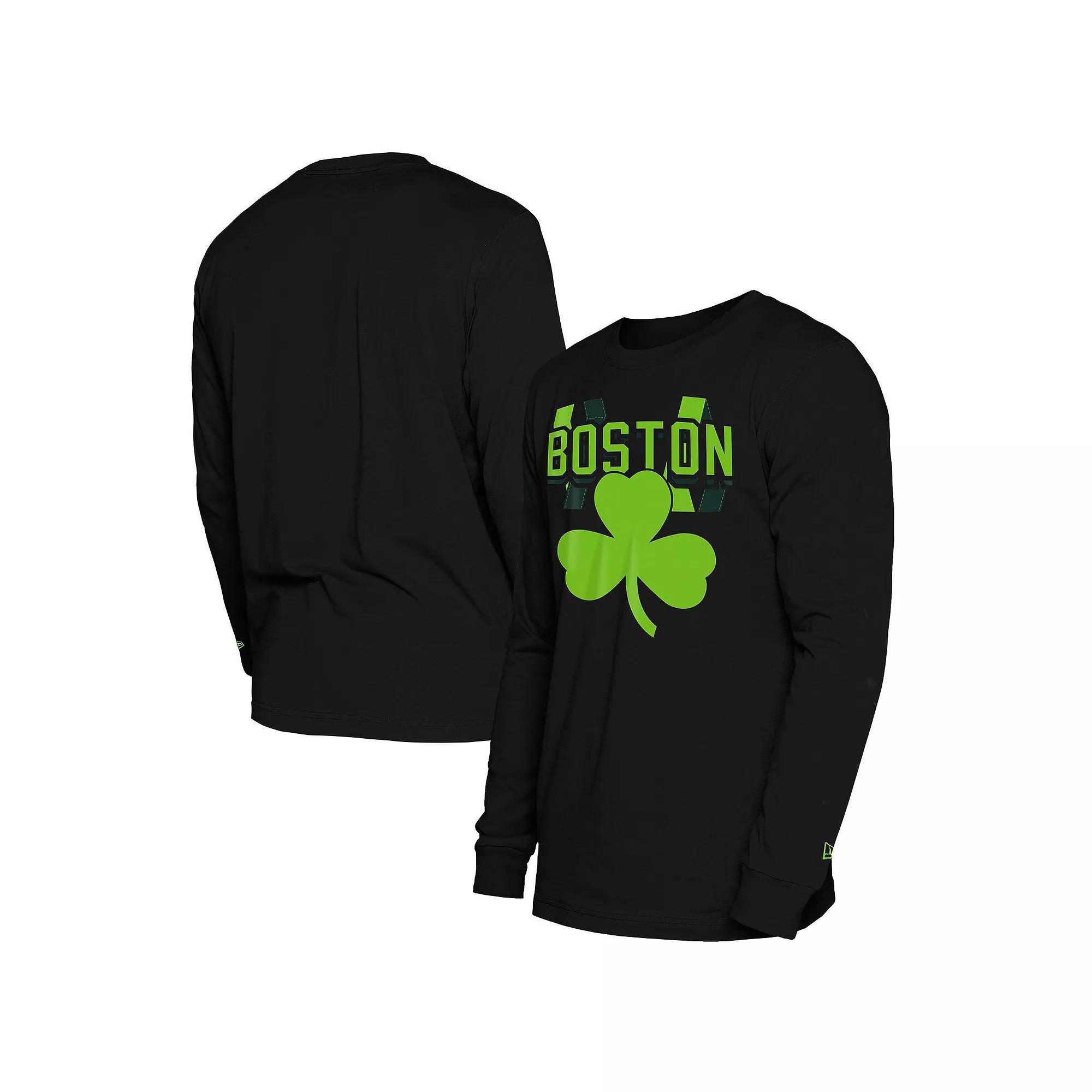 Men's New Era  Black Boston Celtics 2024/25 City Edition Long Sleeve T-Shirt, Size: 3XL Product Image
