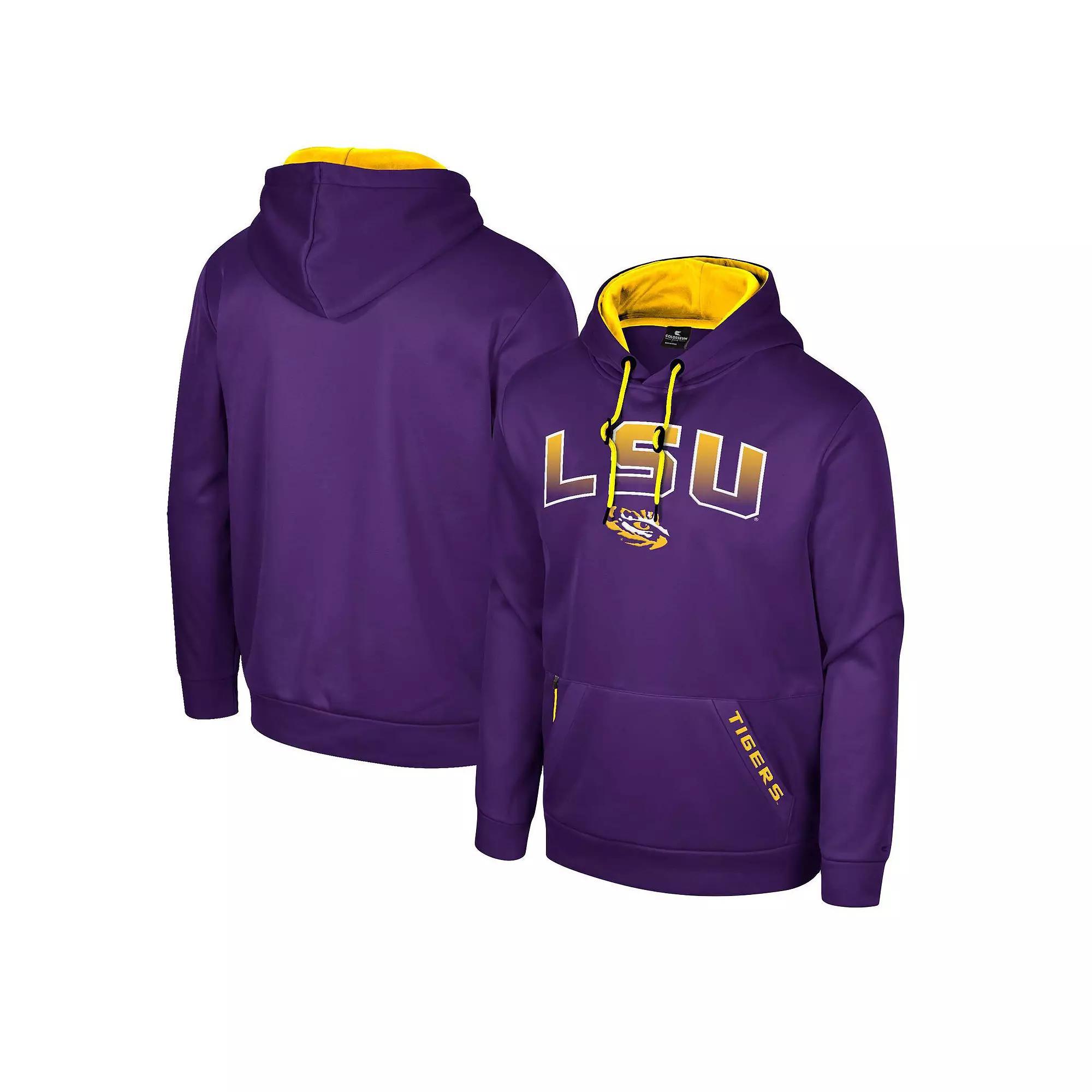 Men's Colosseum Purple LSU Tigers Reese Pullover Hoodie, Size: Large Product Image