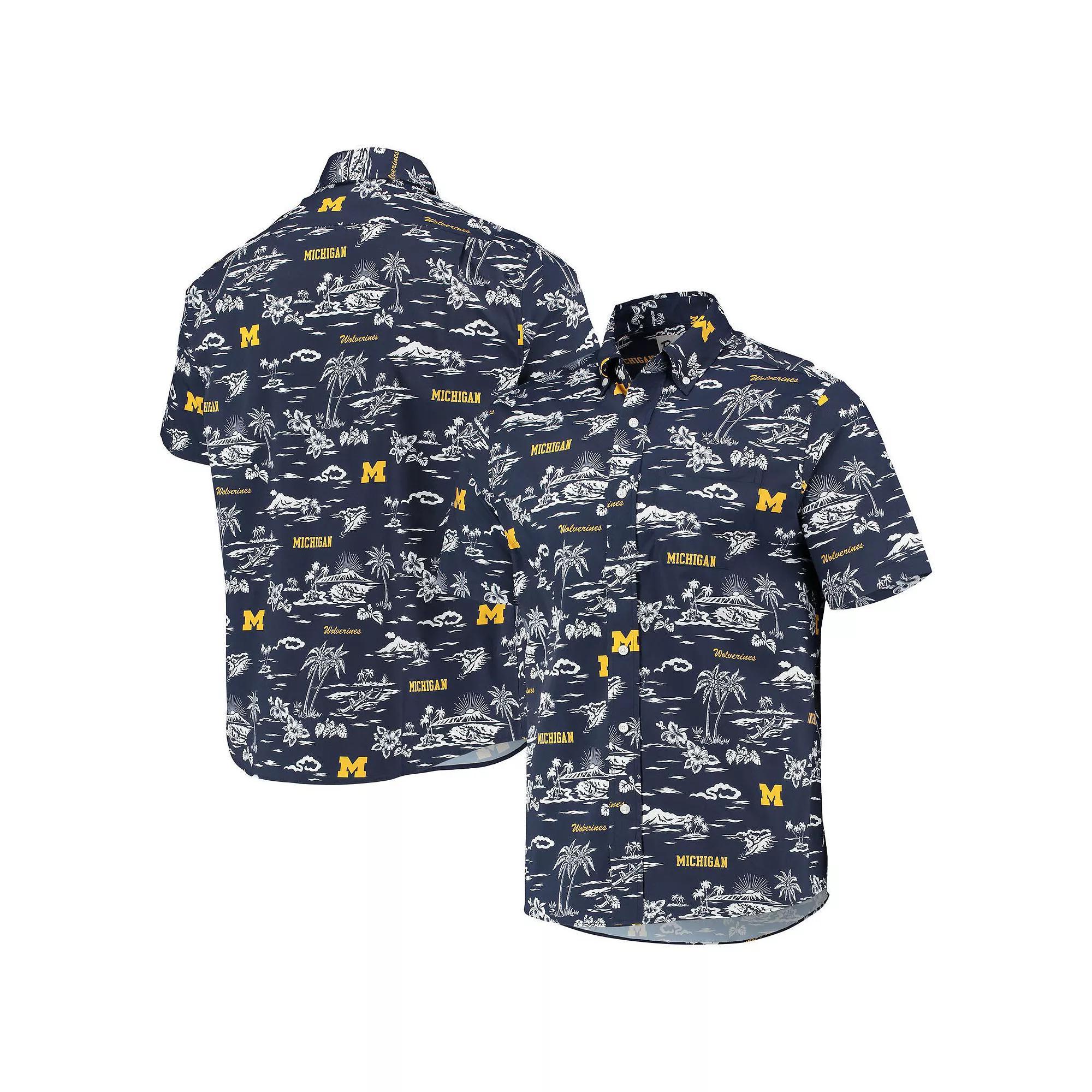 Men's Reyn Spooner Navy Michigan Wolverines Classic Button-Down Shirt, Size: 2XL, Blue Product Image