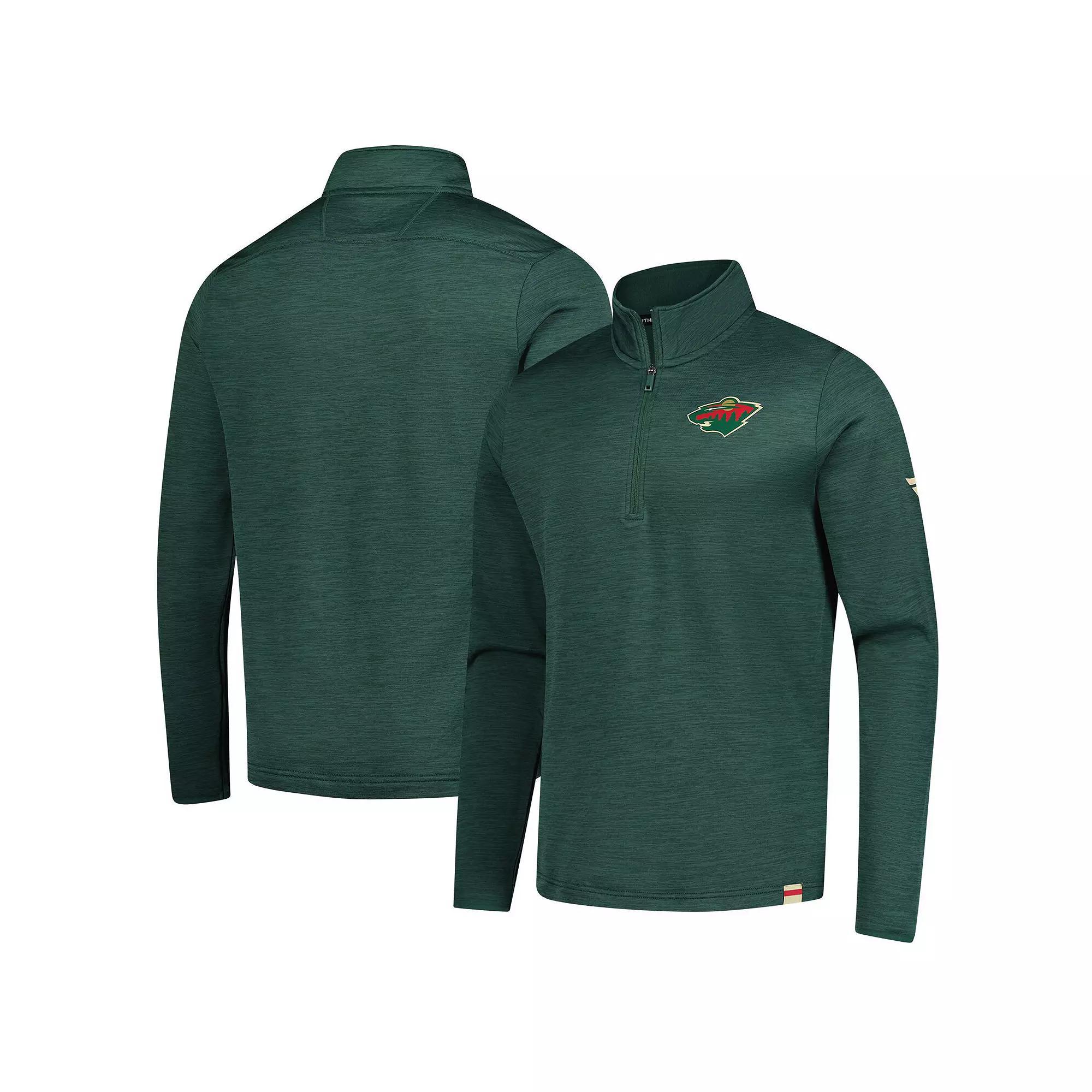 Men's Fanatics  Heather Green Minnesota Wild Authentic Pro Lightweight Quarter-Zip Pullover, Size: XL Product Image