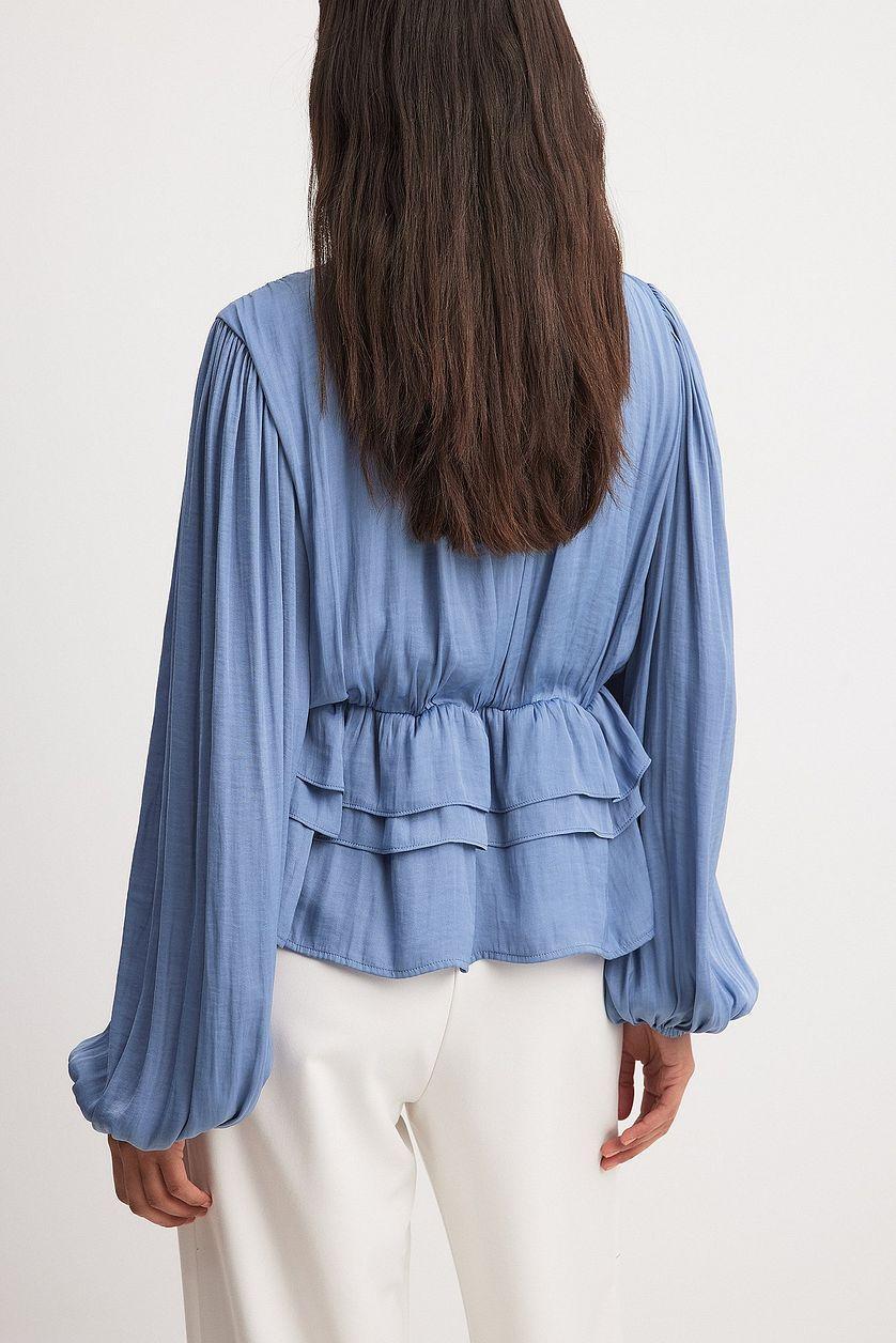 Balloon Sleeve Frill Detail Blouse Product Image