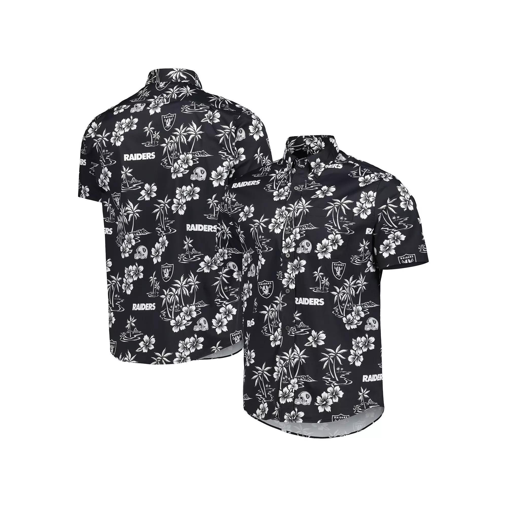 Men's Reyn Spooner Black Las Vegas Raiders Kekai Button-Up Shirt, Size: 2XL, Lvr Black Product Image
