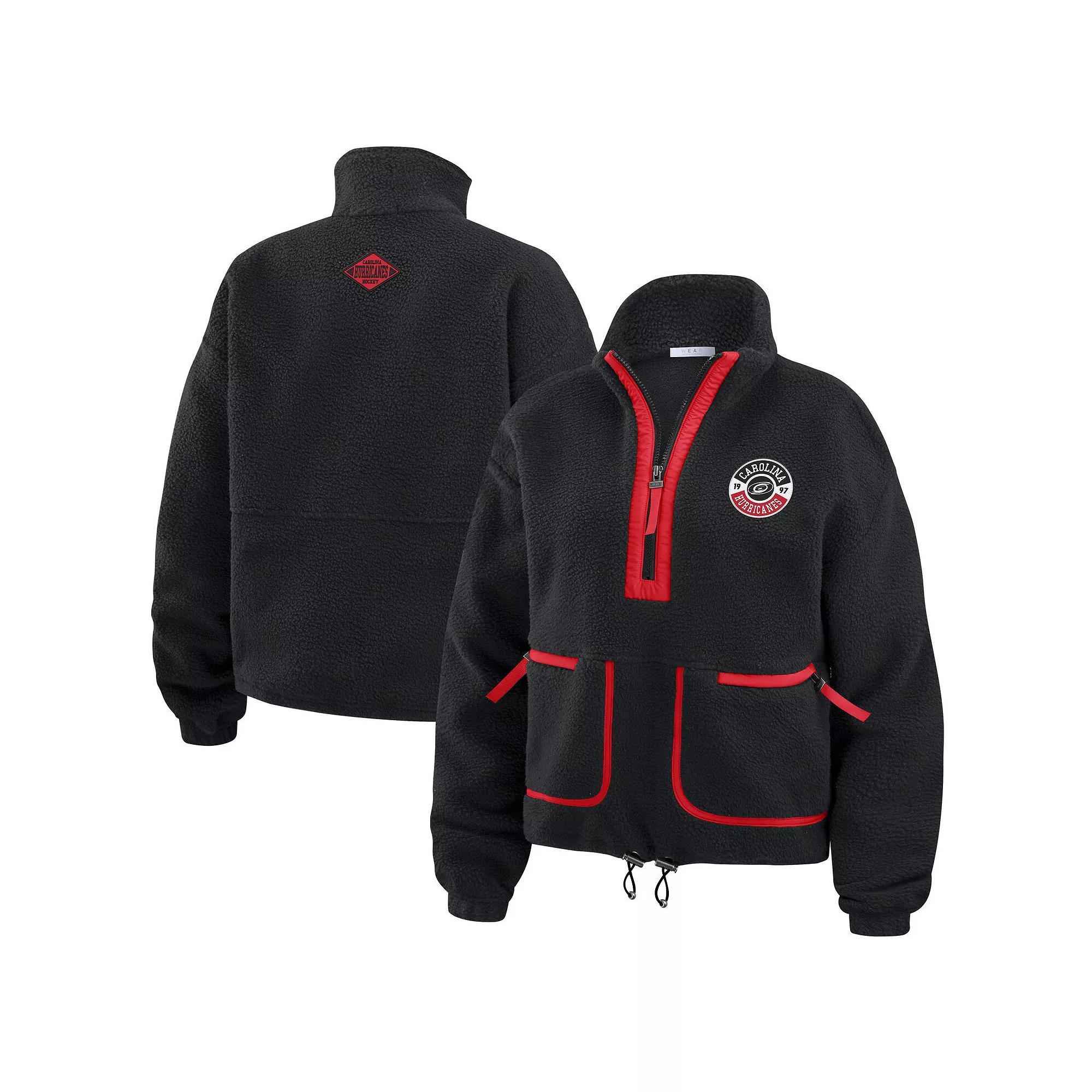 Women's WEAR by Erin Andrews Black Vegas Golden Knights Polar Fleece Half-Zip Jacket,  Product Image