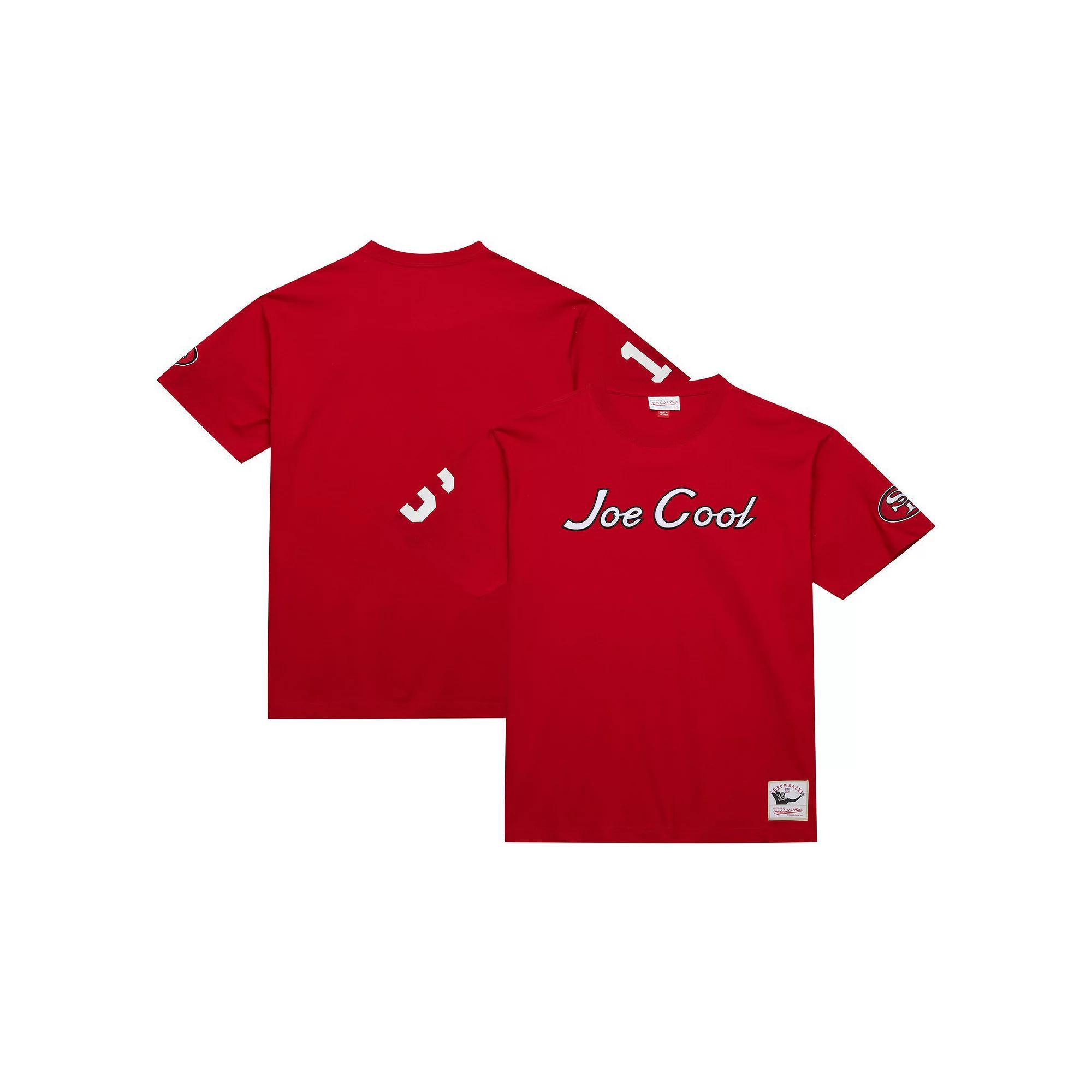 Men's Mitchell & Ness Joe Montana Scarlet San Francisco 49ers Retired Player Nickname T-Shirt, Size: 2XL Product Image