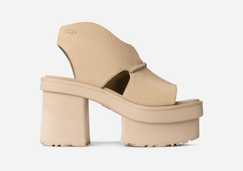 UGG Womens New Heights Platform Suede Sandals Product Image