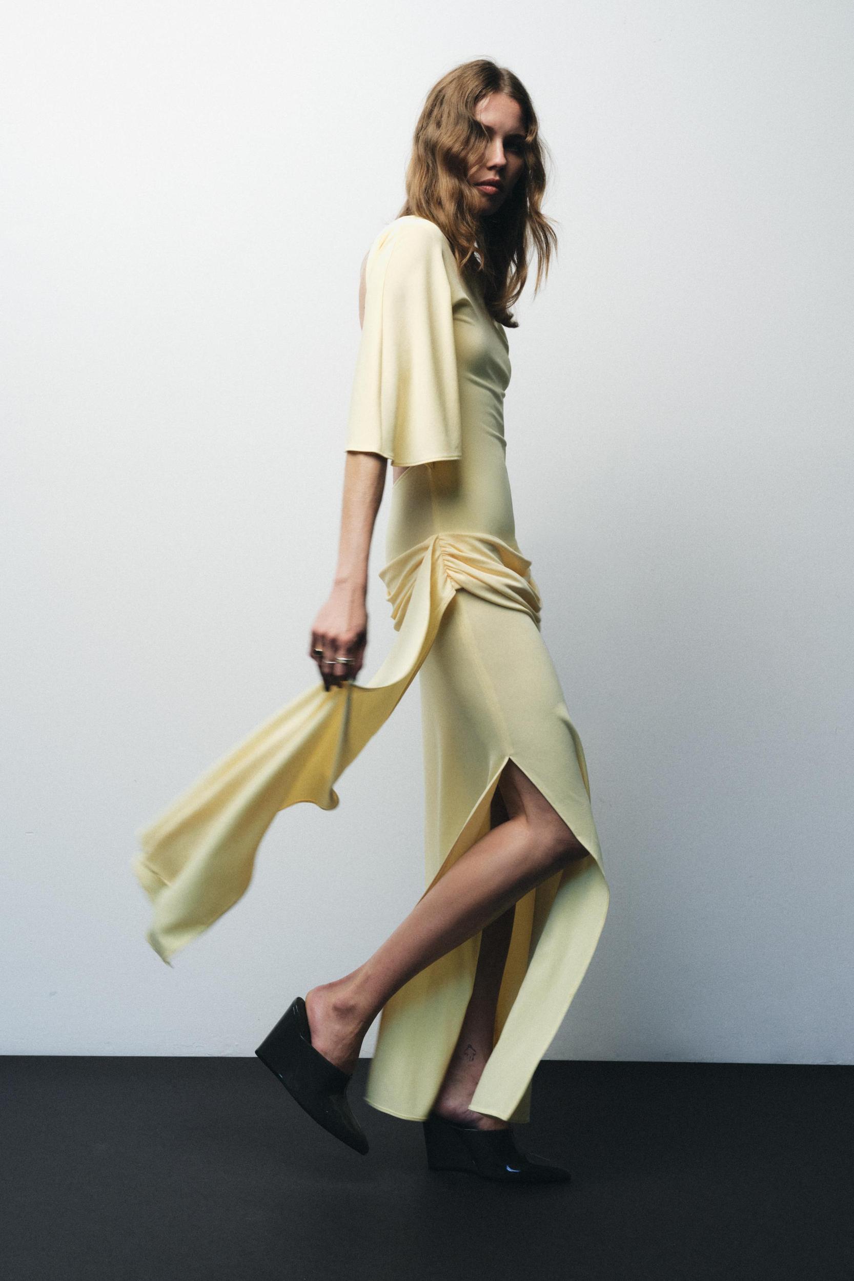 OPEN BACK CAPE MAXI DRESS Product Image