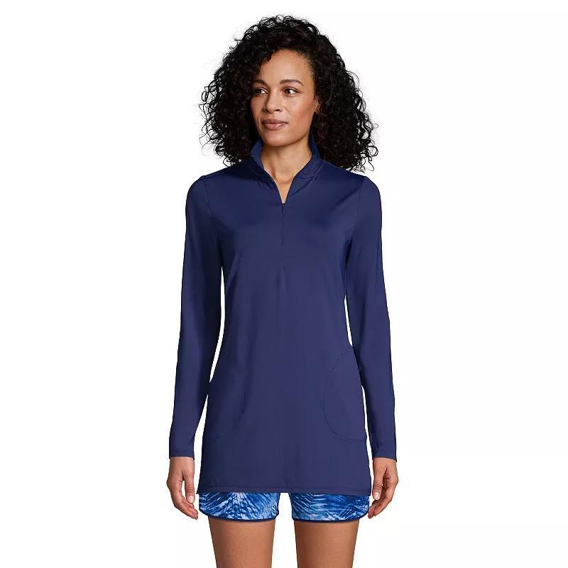 Womens Lands End 1/4-Zip UPF 50 Rash Guard Cover- Product Image