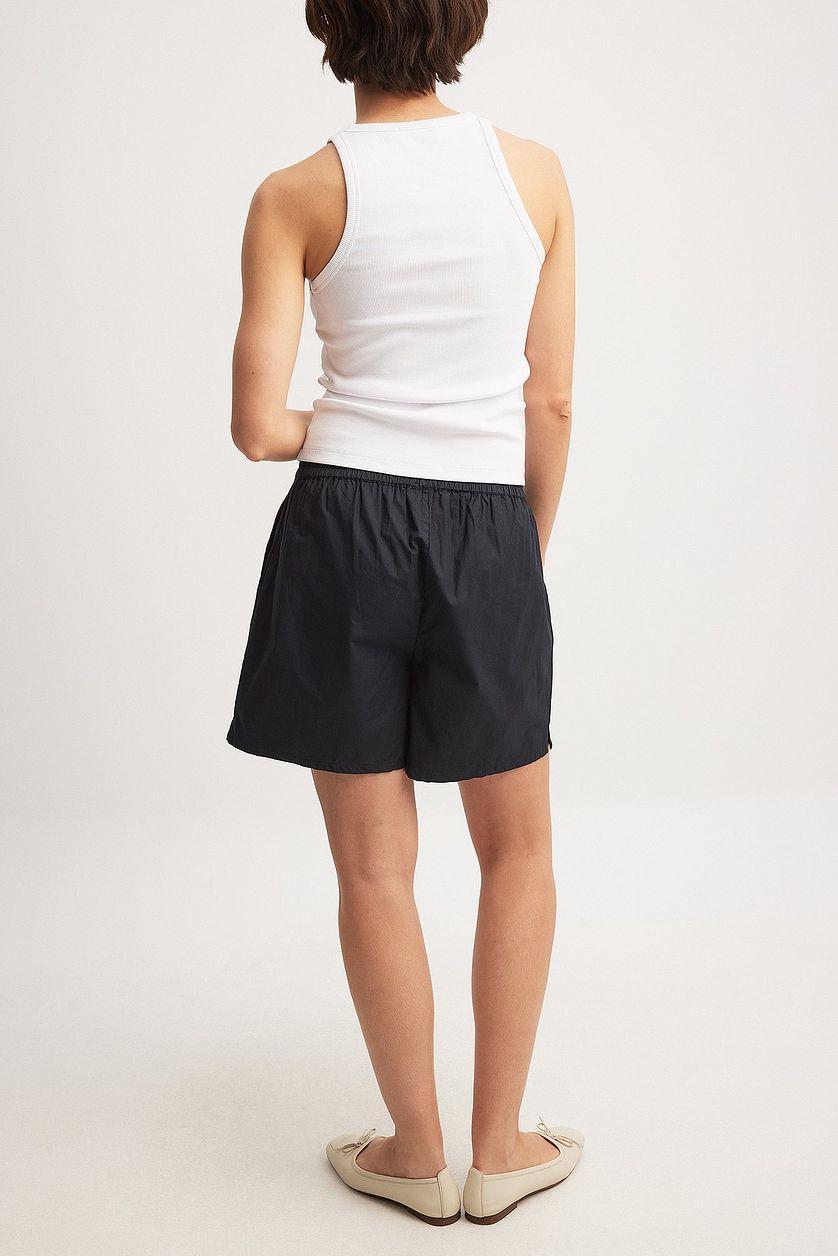 Cotton Elastic Waist Long Shorts Product Image