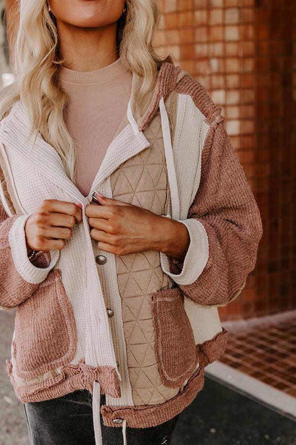 Misty Starlight Light Weight Knit Jacket in Mocha Product Image