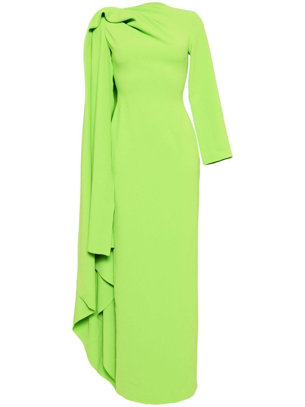 Lydia Cape-effect Maxi Dress In Green Product Image