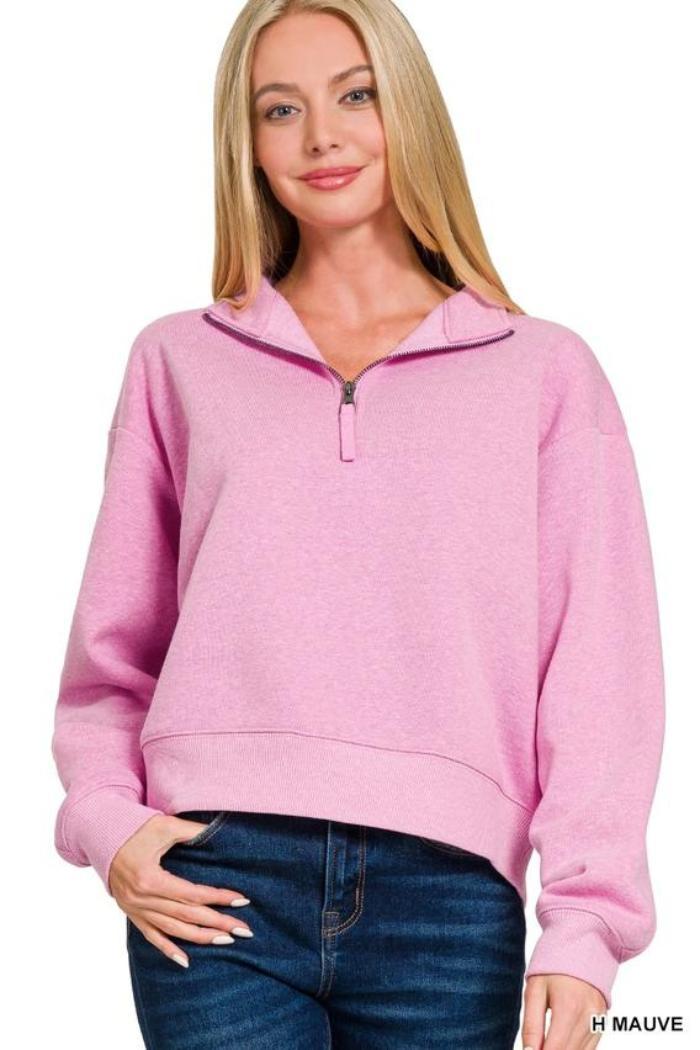 Half Zip Fleece Sweatshirt Product Image