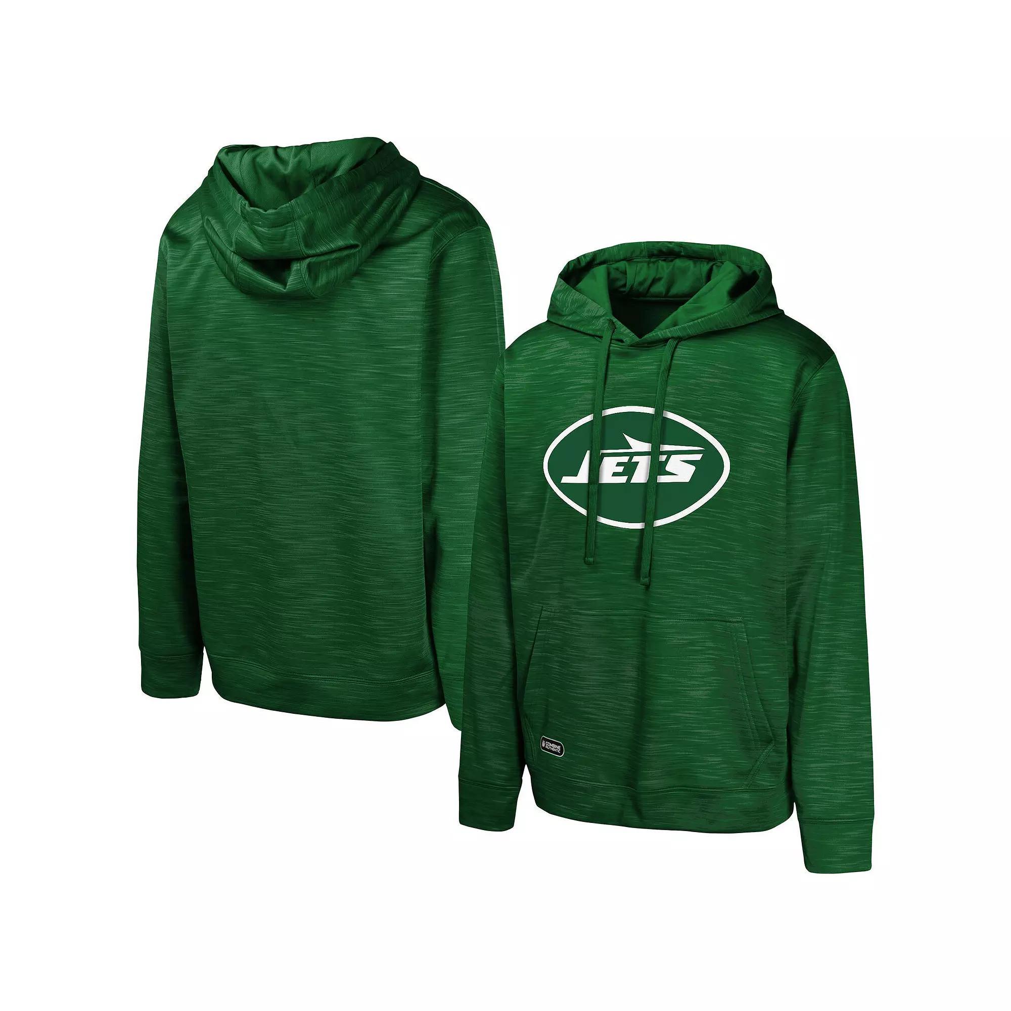 Men's Green New York Jets Streak Fleece Pullover Hoodie,  Product Image