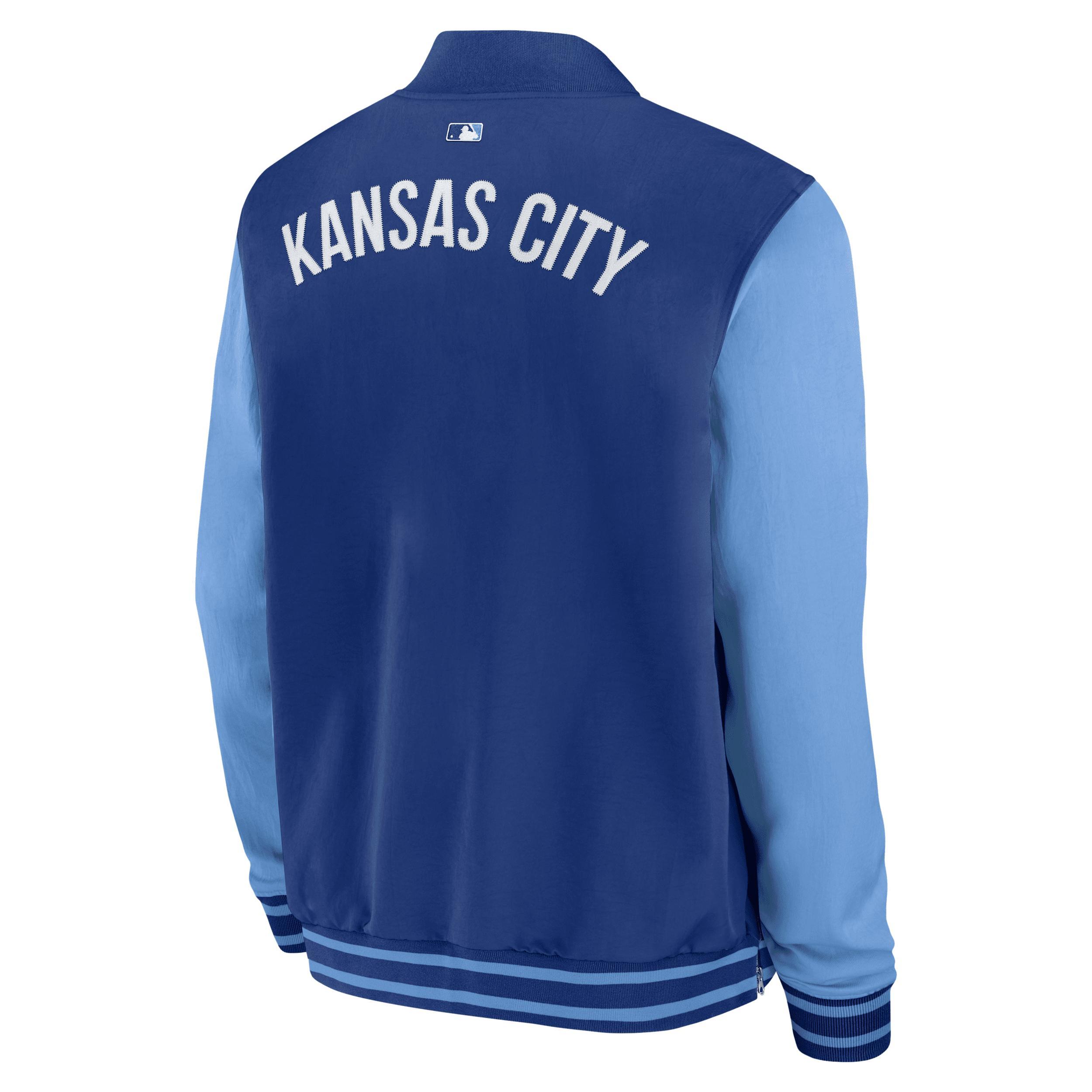 Kansas City Royals Authentic Collection Dugout Nike Men's MLB Full-Zip Bomber Jacket Product Image