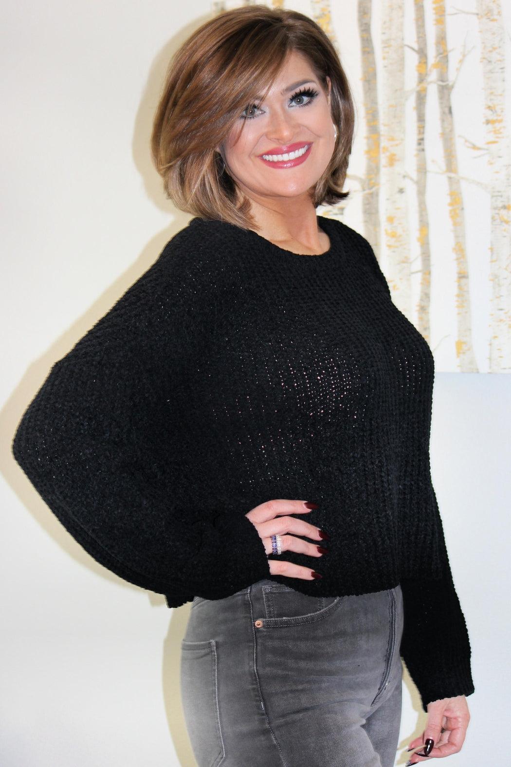 Cropped Black Sweater Product Image