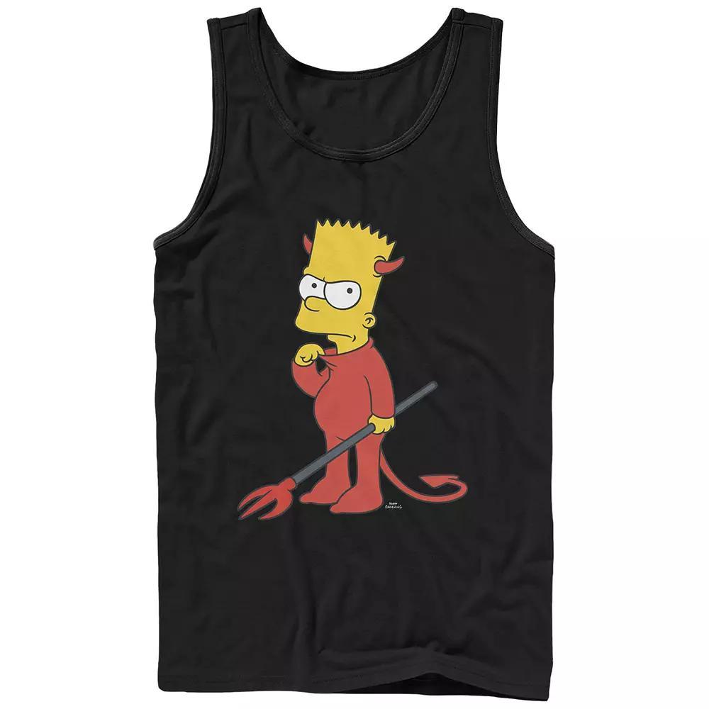 Men's The Simpsons Devil Bart Graphic Tank Top, Size: Medium, Black Product Image