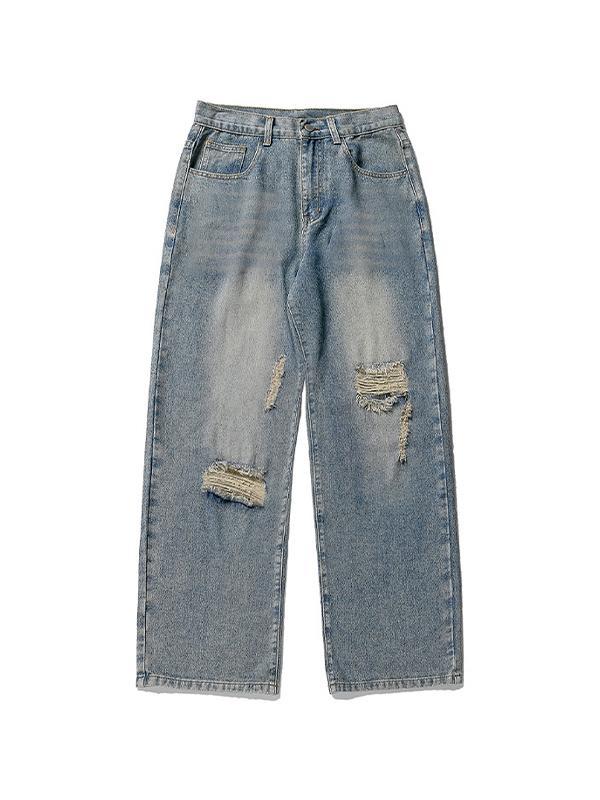 Men's Distressed Ripped Loose Jeans Product Image