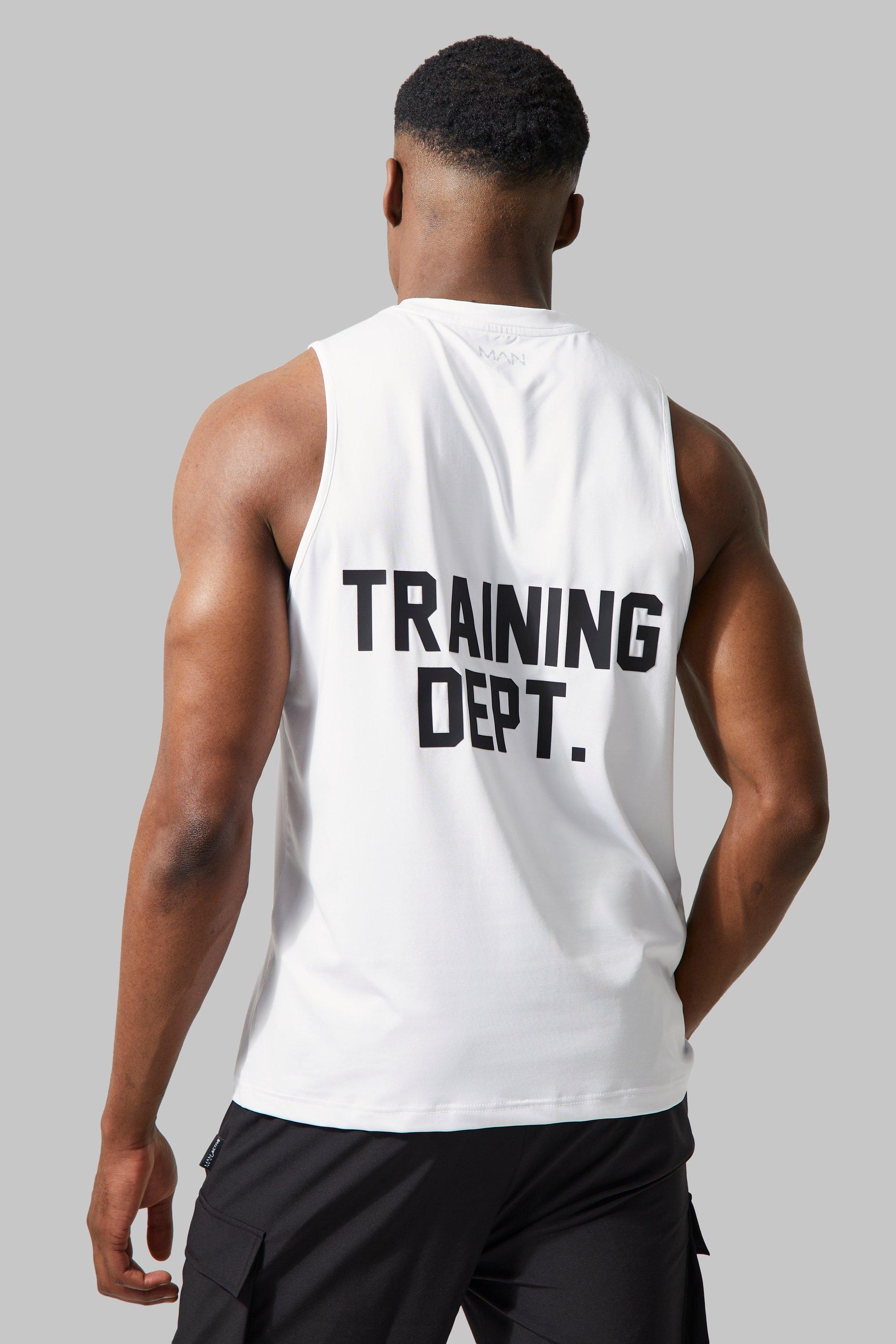 Mens White Man Active Training Dept Performance Regular Fit Vest, White Product Image