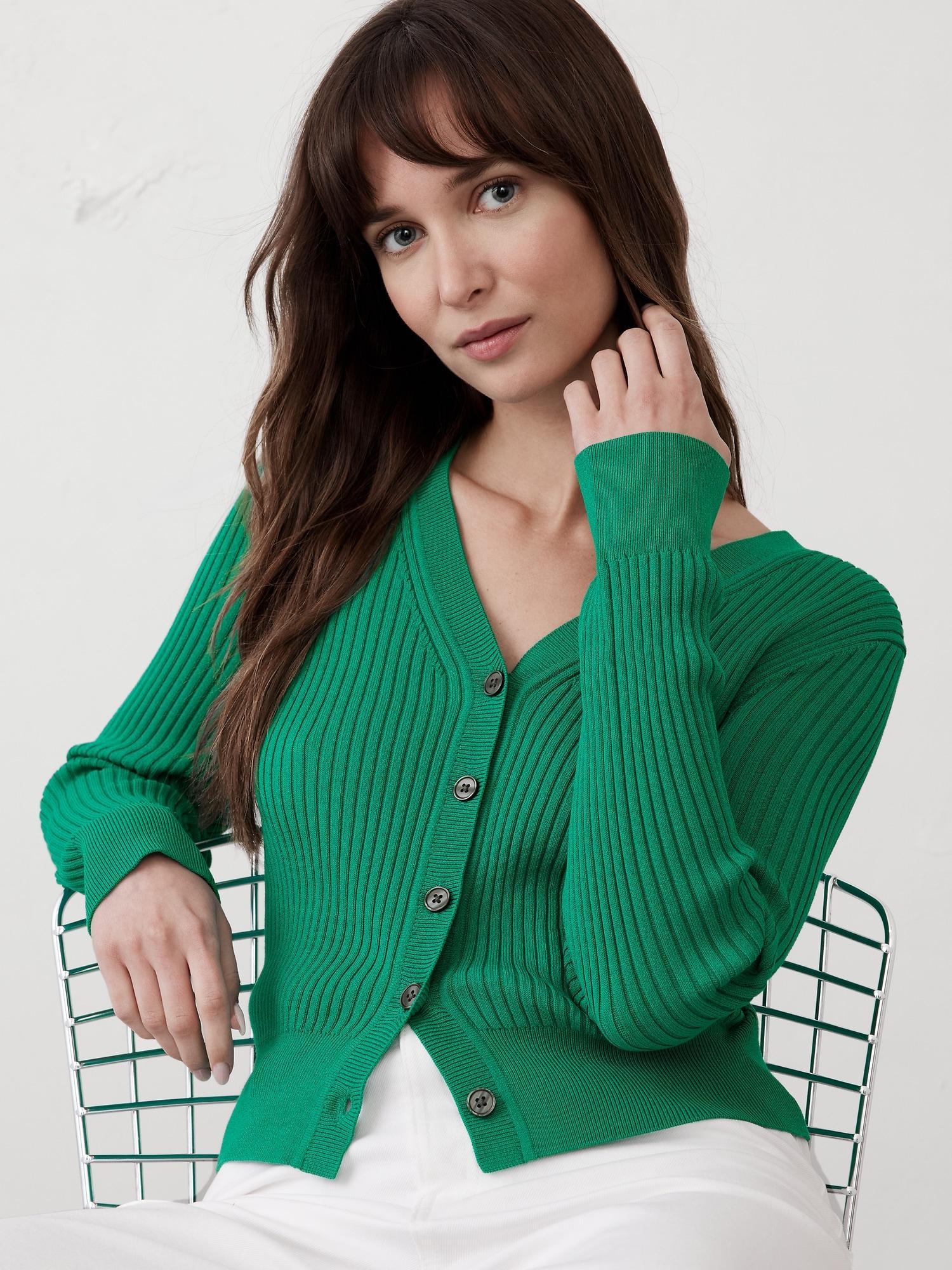 Ribbed Cardigan Sweater Product Image