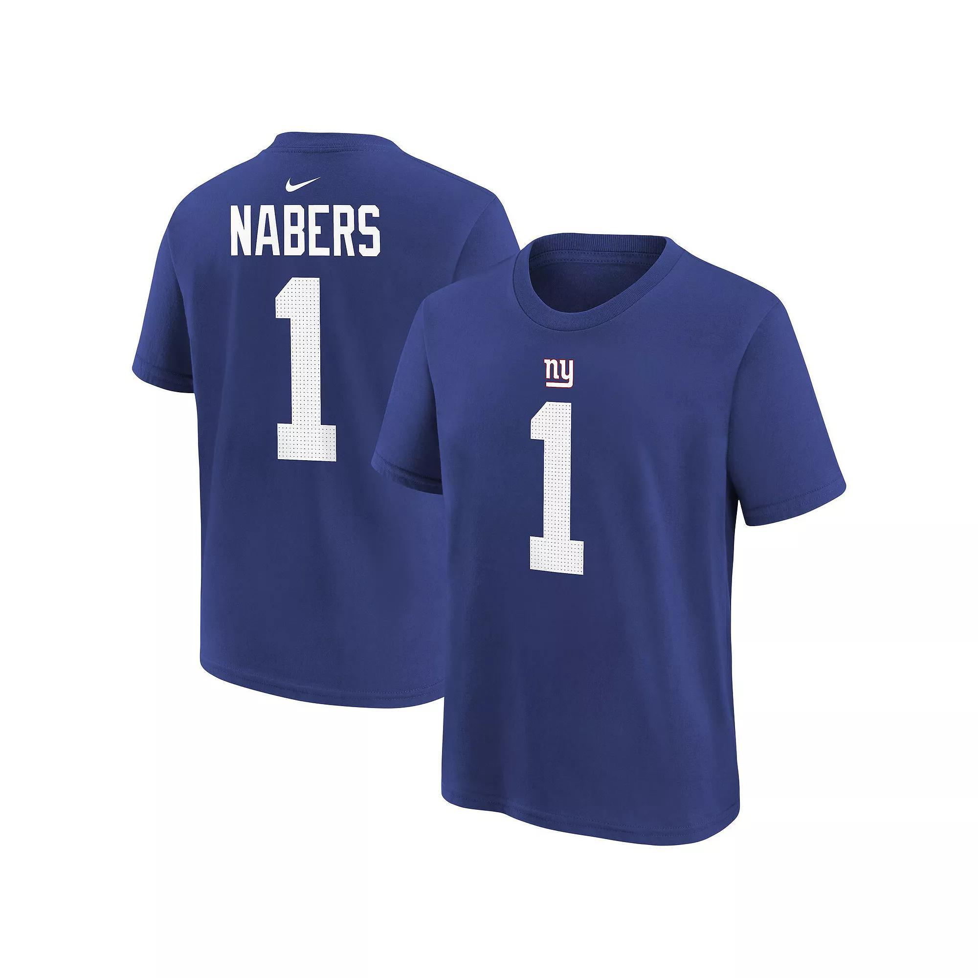 Men's Nike Malik Nabers Royal New York Giants Player Name & Number T-Shirt, Boy's,  Product Image