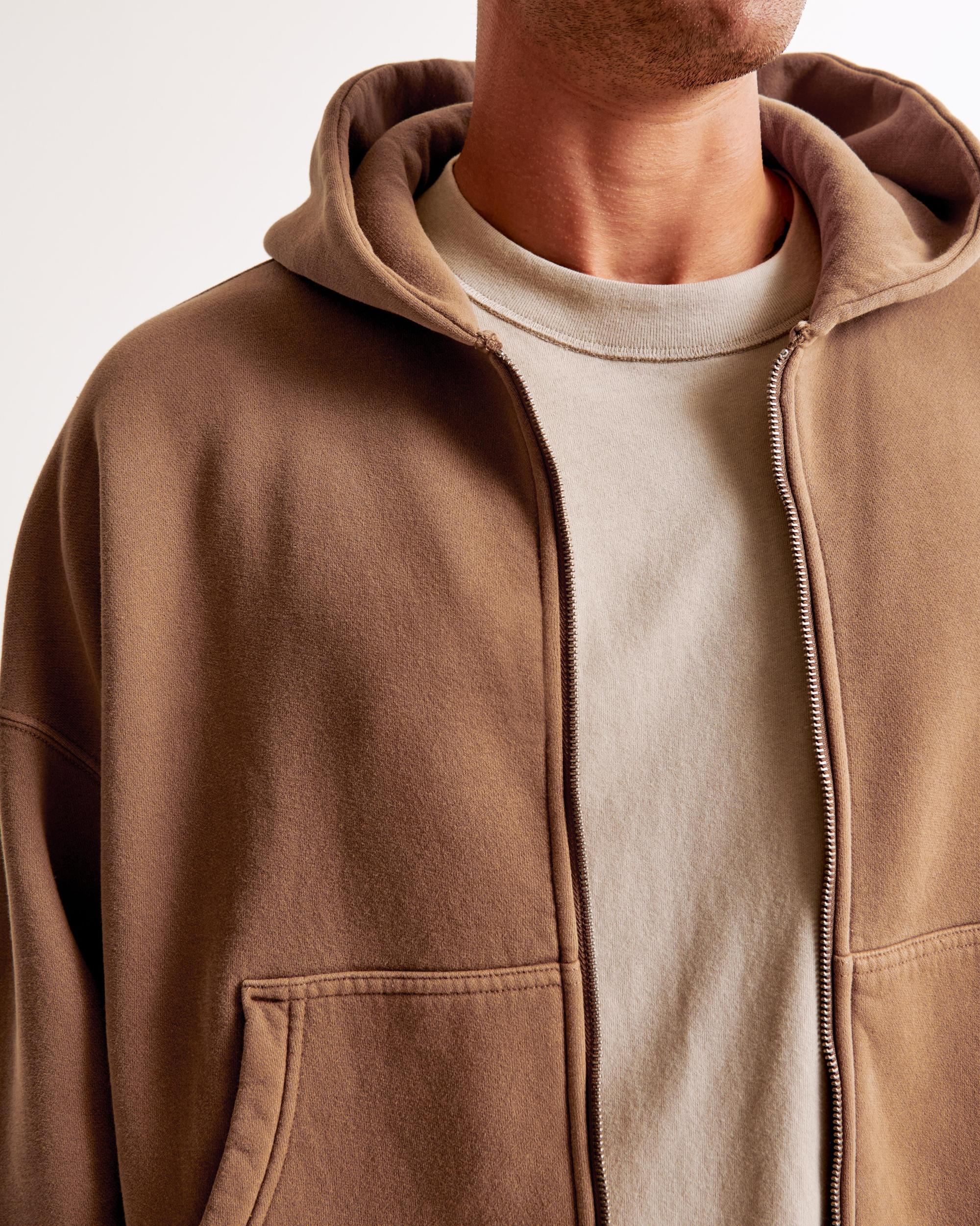 Cropped Essential Full-Zip Hoodie Product Image
