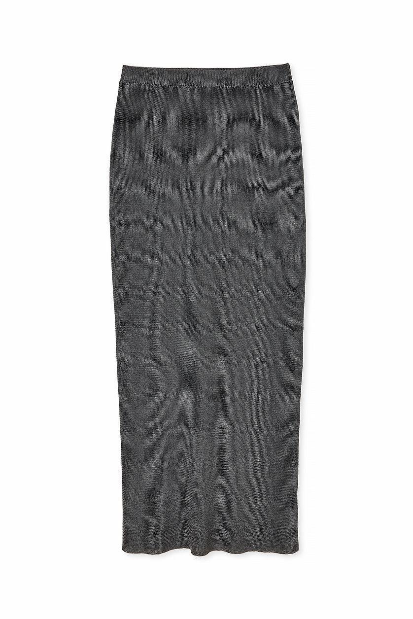 Metallic Knitted Maxi Skirt Product Image