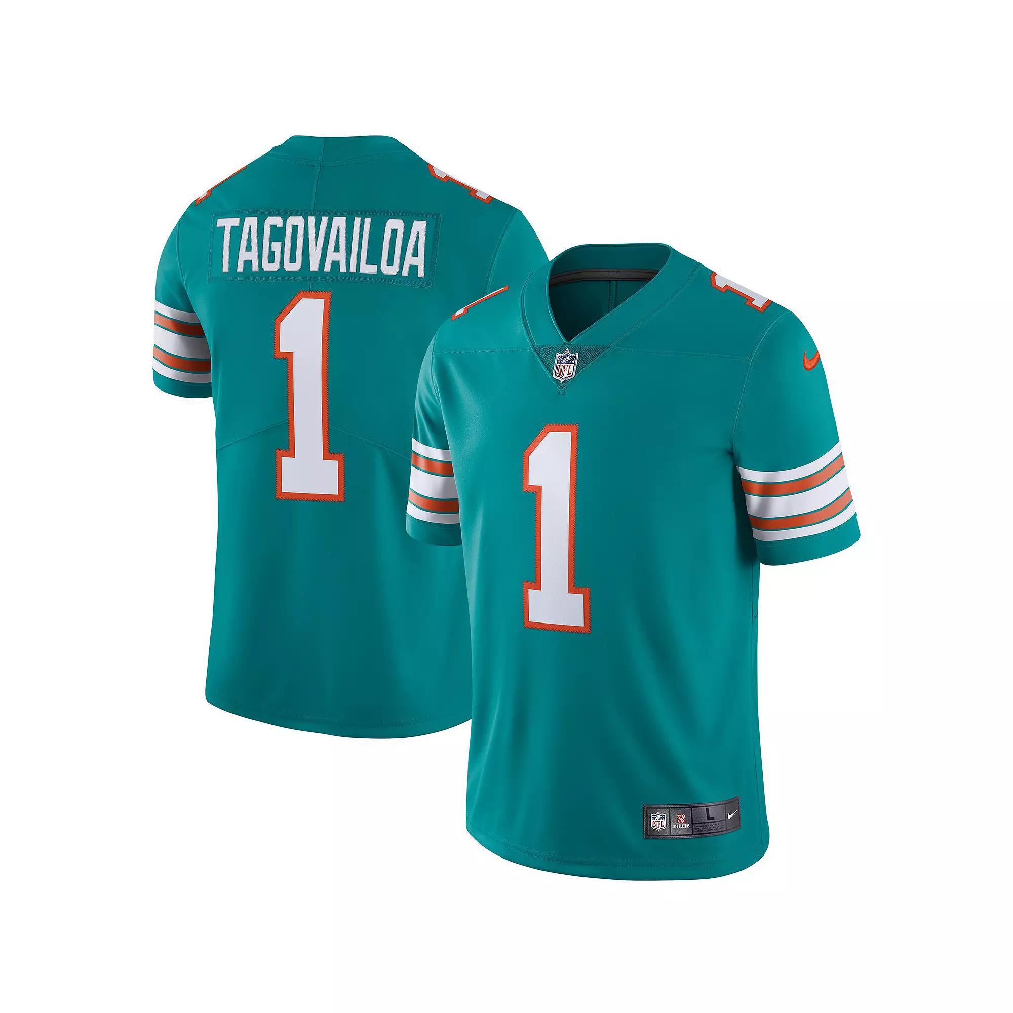 Men's Nike Tua Tagovailoa Aqua Miami Dolphins Alternate Vapor Limited Jersey, Size: 2XL, Turquoise A Product Image