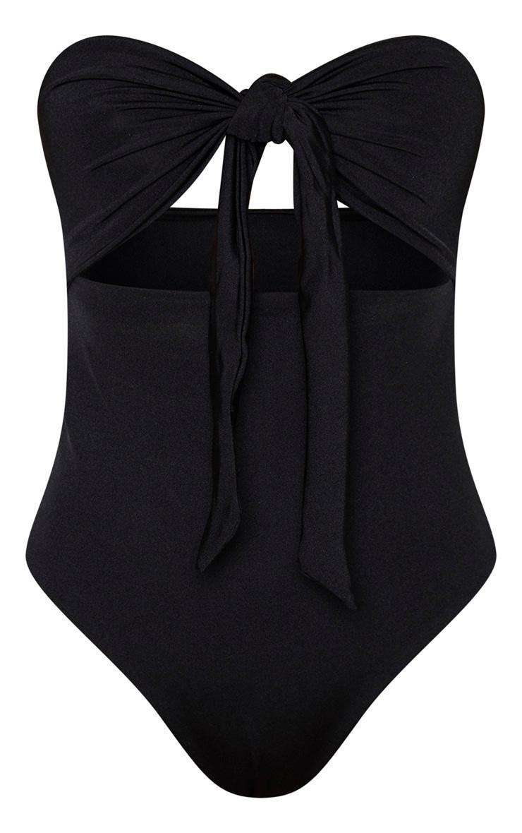 Black Bow Front Cut Out Swimsuit Product Image