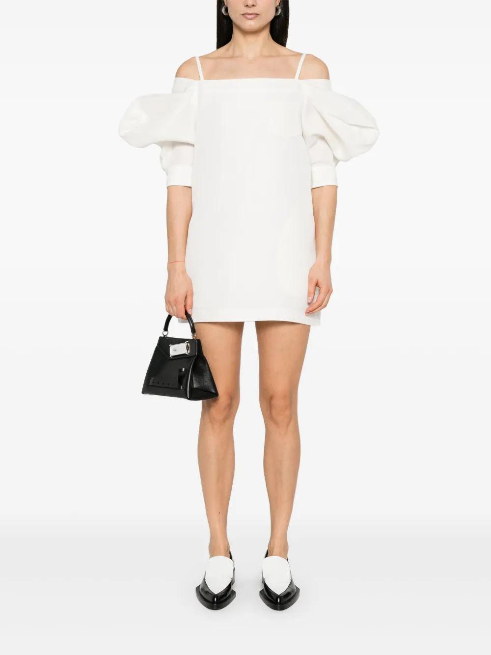 SACAI Cold-shoulder Mini Dress In White Product Image