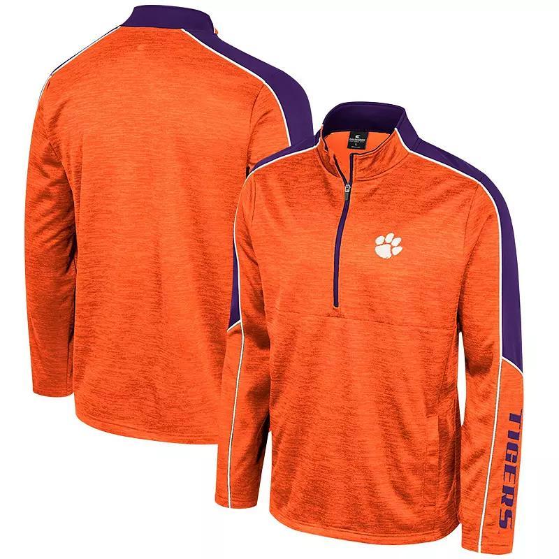Men's Colosseum Orange Clemson Tigers Marled Half-Zip Jacket,  Product Image
