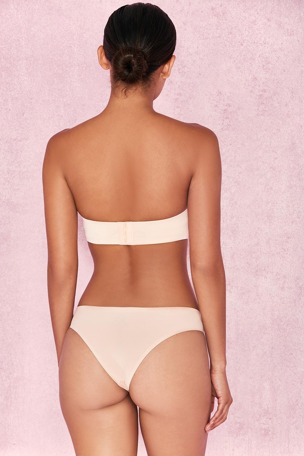 Smooth  plain molded strapless bra - beige Product Image